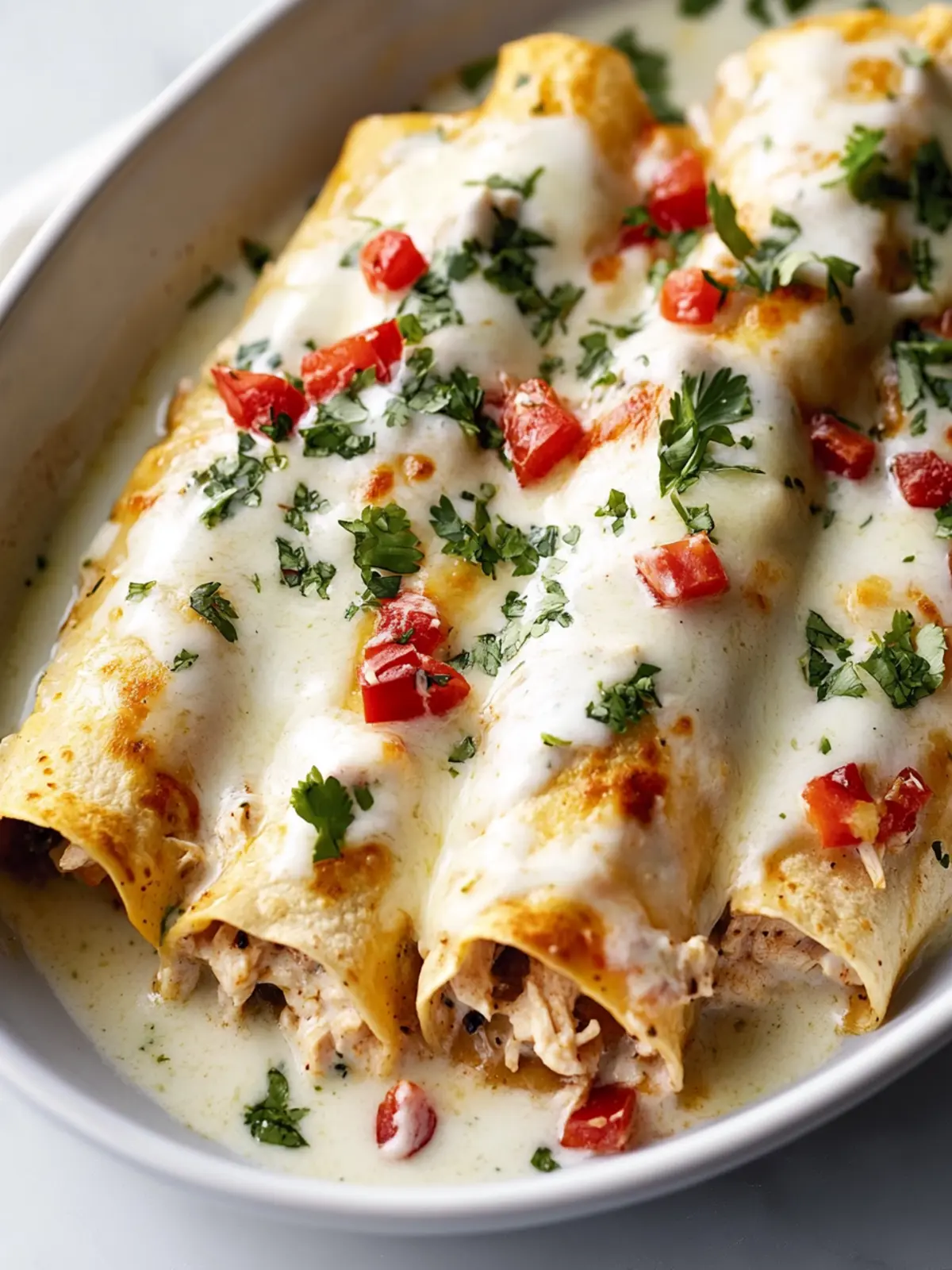 Creamy Chicken Enchiladas With White Sauce You’ll Love 5 Chicken Enchiladas With White Sauce