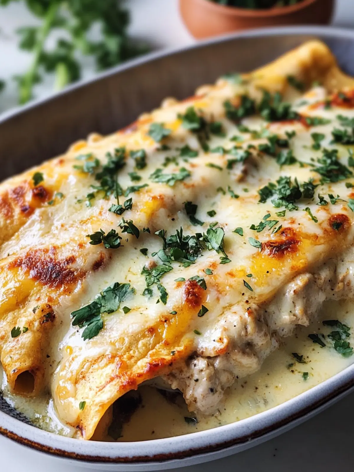 Creamy Chicken Enchiladas With White Sauce You’ll Love 2 Chicken Enchiladas With White Sauce