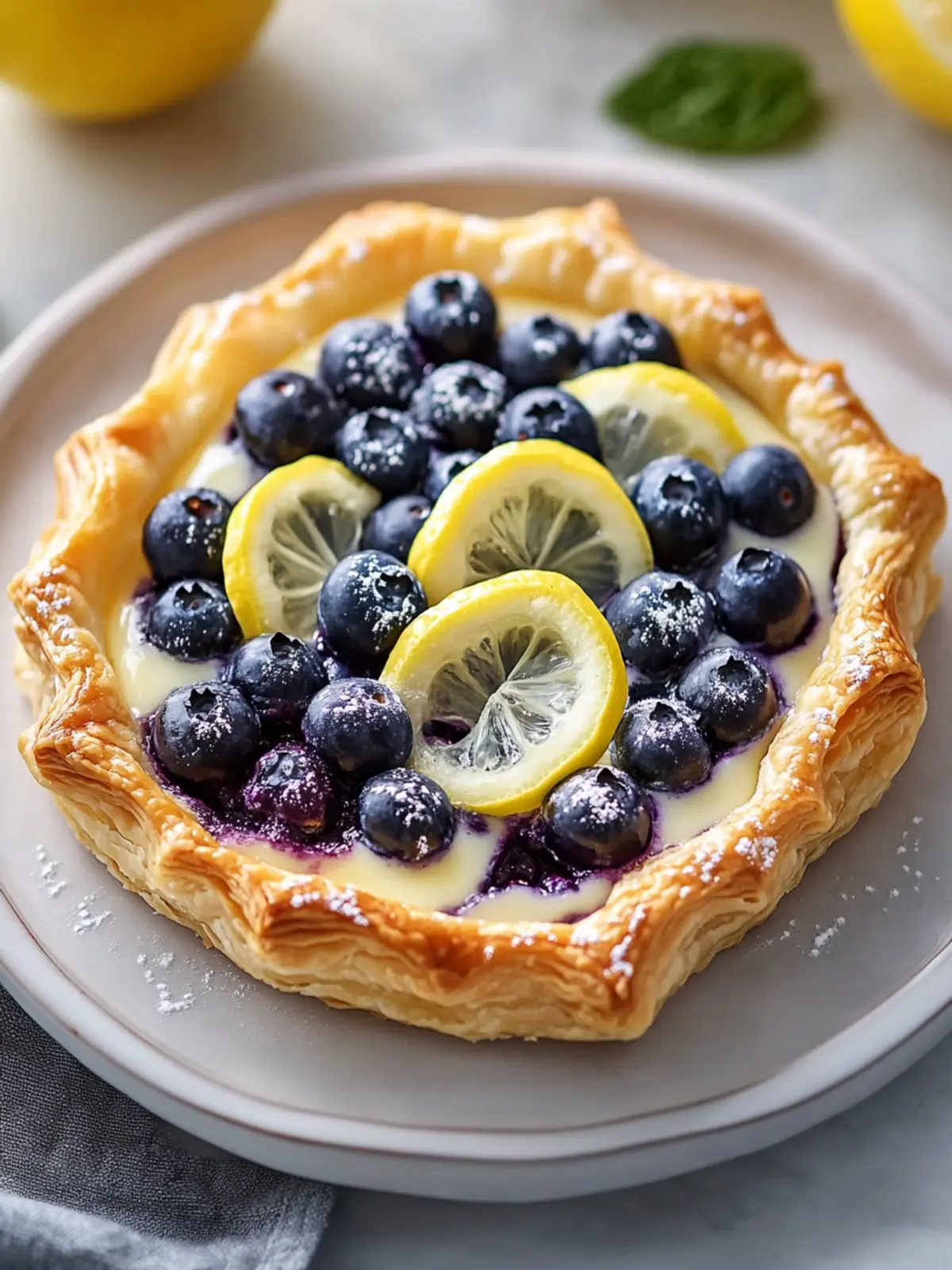 Lemon Blueberry Puff Pastry Tart: A Blissful Dessert Delight 2 Lemon Blueberry Puff Pastry Tart