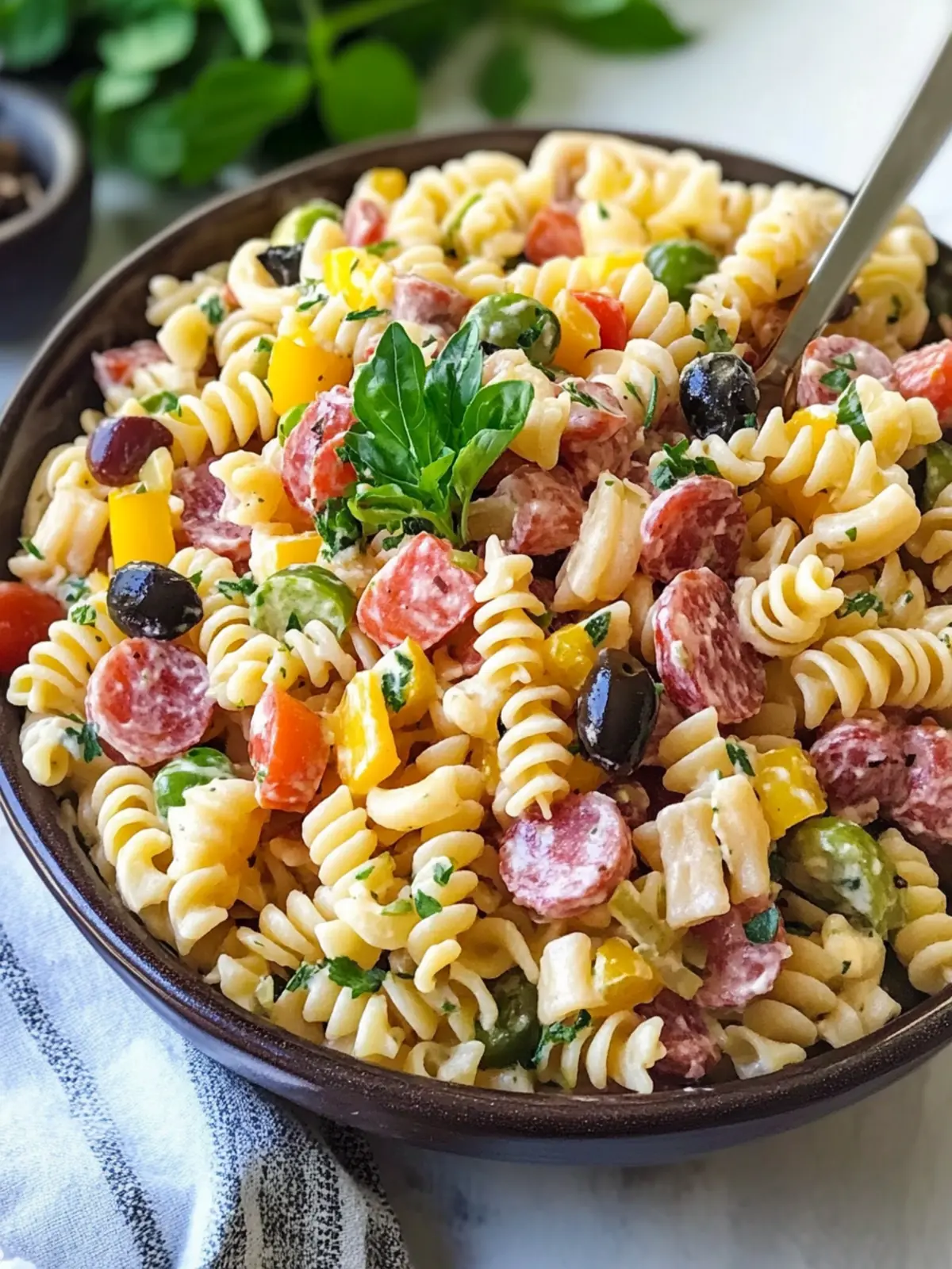 Mouthwatering Muffuletta Pasta Salad for Easy Weeknight Meals 5 Muffuletta Pasta Salad