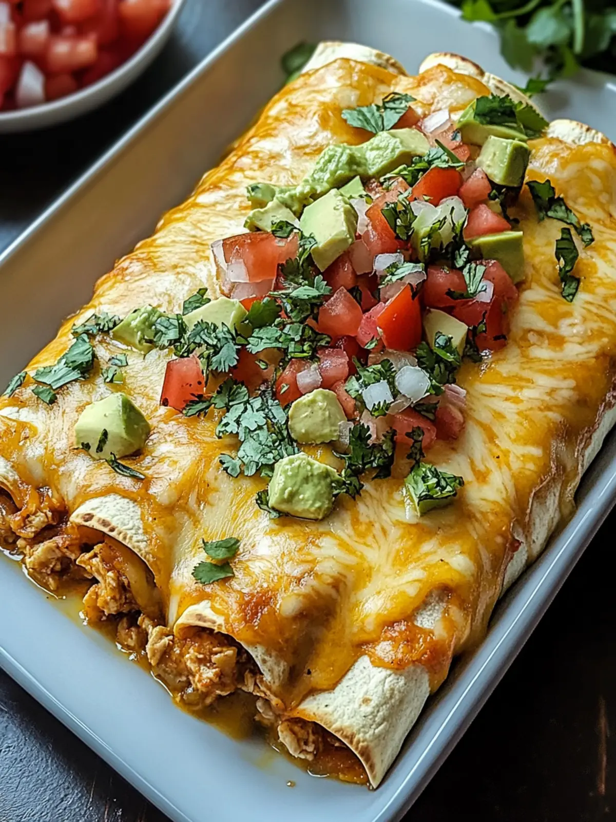 Queso Chicken Enchiladas