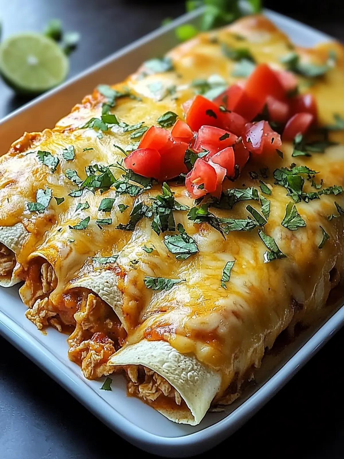 Queso Chicken Enchiladas