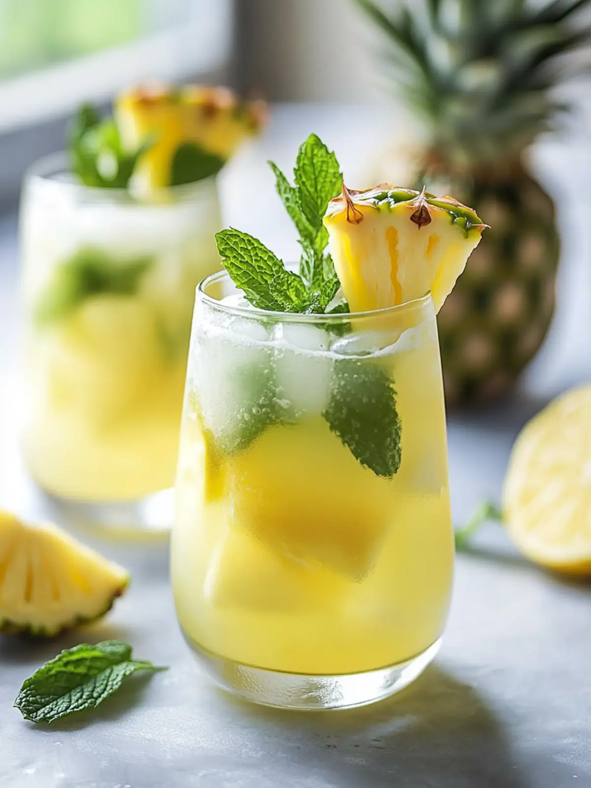 Skinny Sparkling Mint Pineapple Lemonade for Ultimate Refreshment 3 Skinny Sparkling Mint Pineapple Lemonade