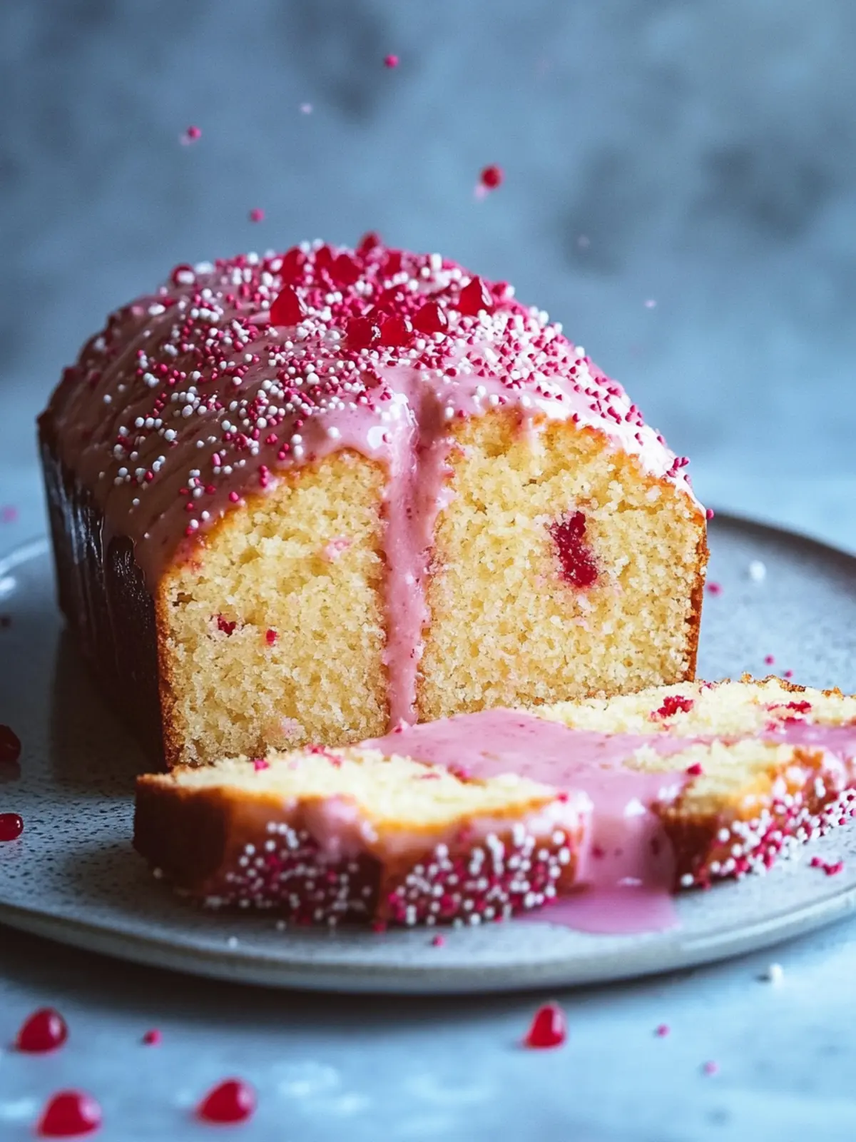Buttery Pound Cake with Red Sprinkles for a Sweet Celebration 2 Buttery Pound Cake with Red sprinkles