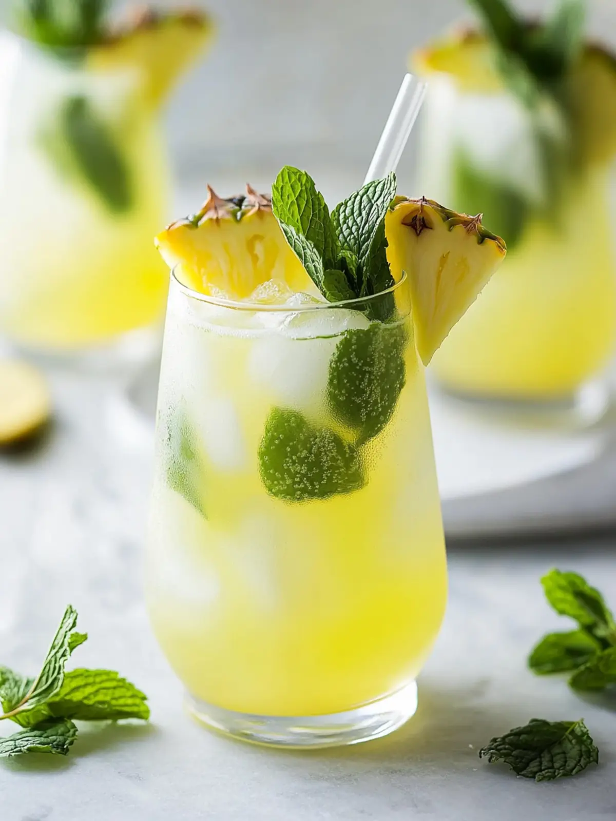 Skinny Sparkling Mint Pineapple Lemonade for Ultimate Refreshment 2 Skinny Sparkling Mint Pineapple Lemonade