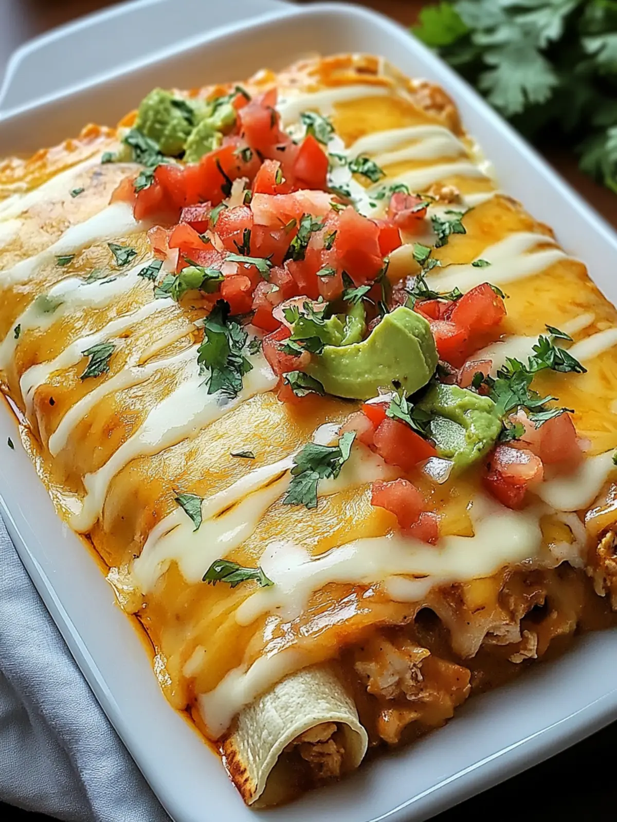Queso Chicken Enchiladas