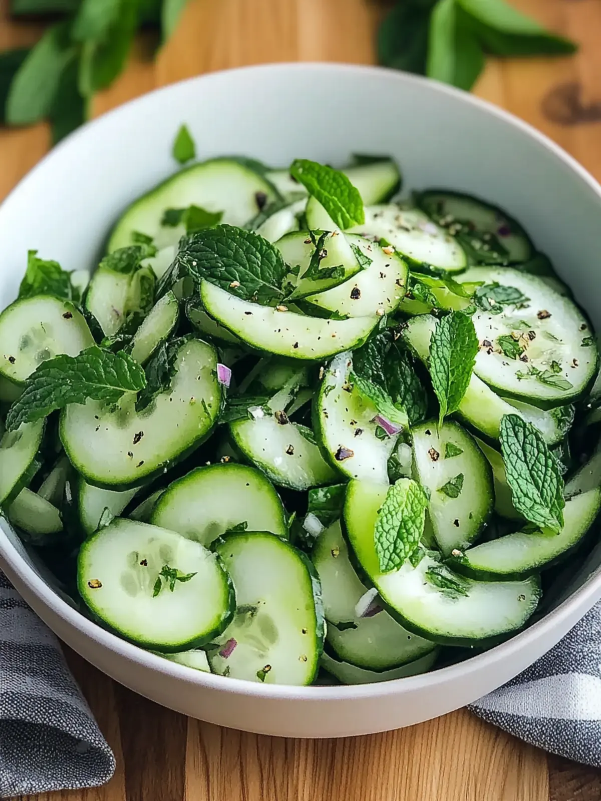 Healthy Cucumber and Mint Salad for an Energizing Summer Dish 3 Healthy Cucumber and Mint Salad
