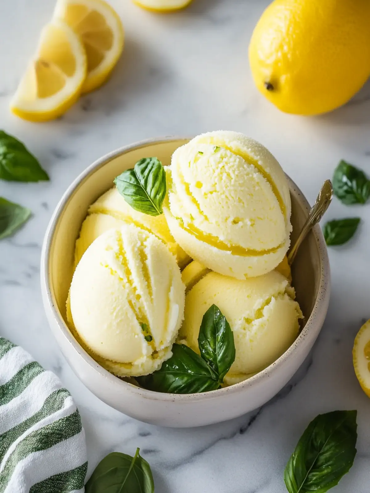 Lemon Basil Sorbet: Refreshingly Easy Summer Delight 4 Lemon Basil Sorbet