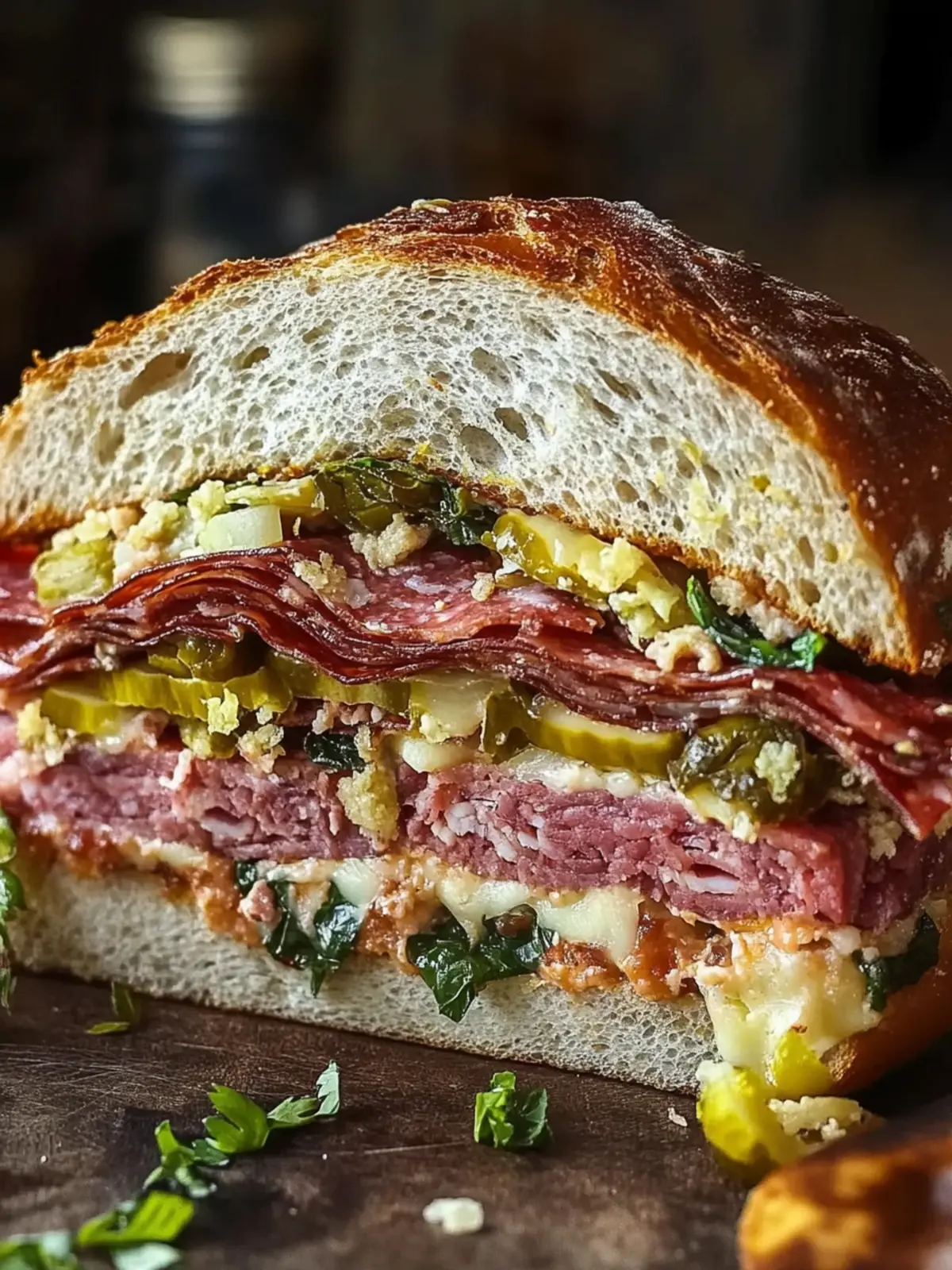 Delicious New Orleans Muffuletta Sandwich with Olive Salad Magic 2 New Orleans Muffuletta Sandwich