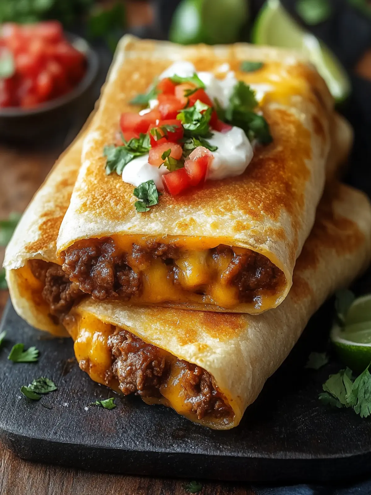 Savory Beef and Cheese Chimichangas with Flavorful Twists 4 Beef and Cheese Chimichangas