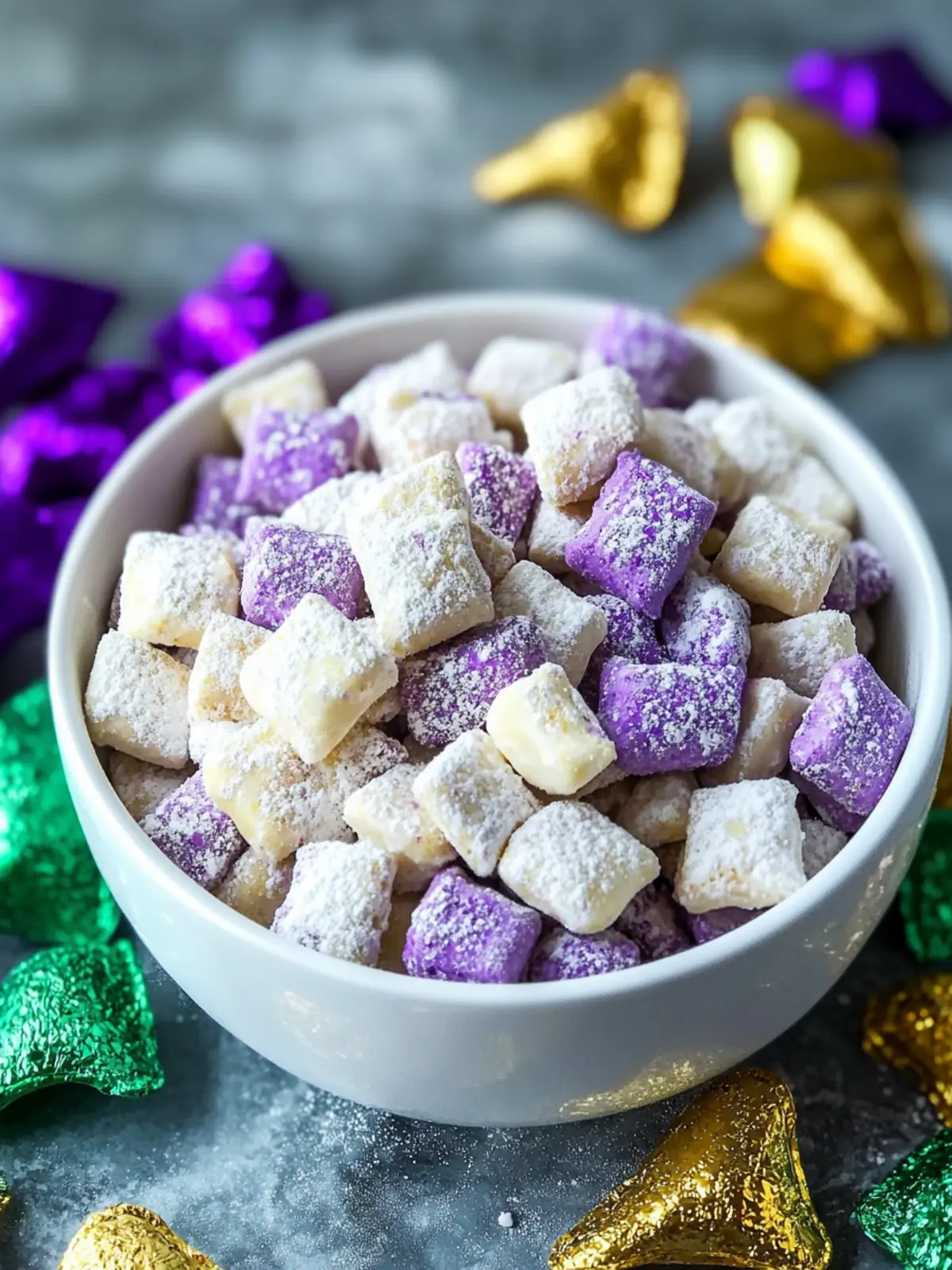 Mardi Gras Puppy Chow: A Fun, Gluten-Free Festive Treat 5 Mardi Gras Puppy Chow
