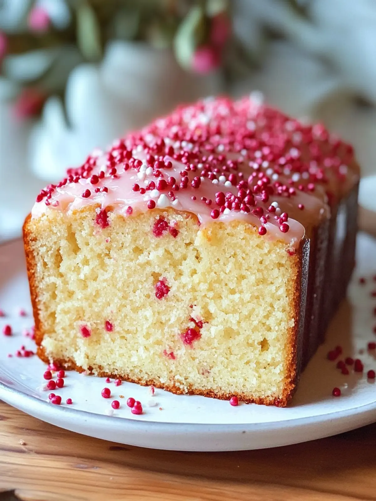 Buttery Pound Cake with Red Sprinkles for a Sweet Celebration 3 Buttery Pound Cake with Red sprinkles