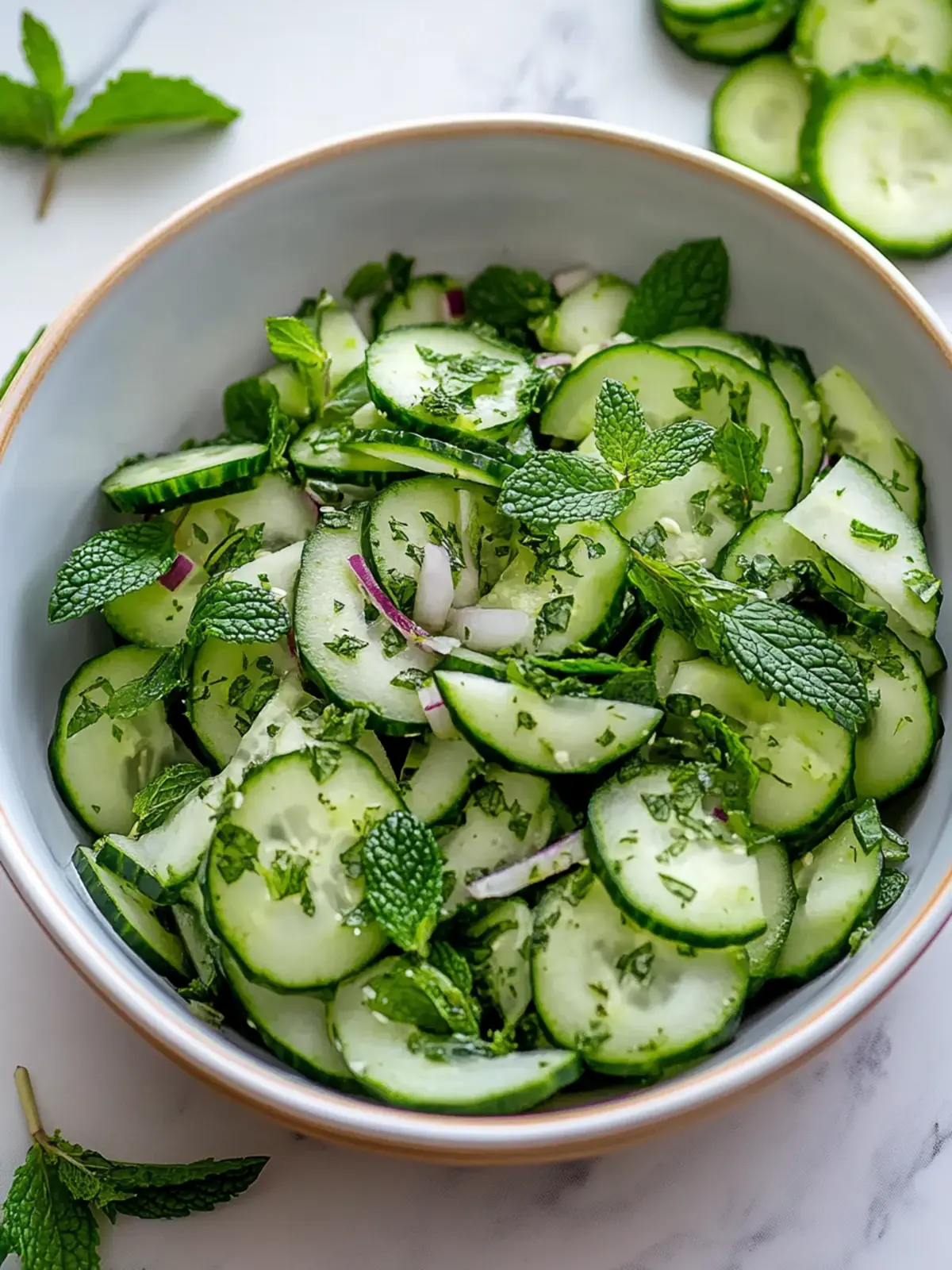 Healthy Cucumber and Mint Salad for an Energizing Summer Dish 4 Healthy Cucumber and Mint Salad