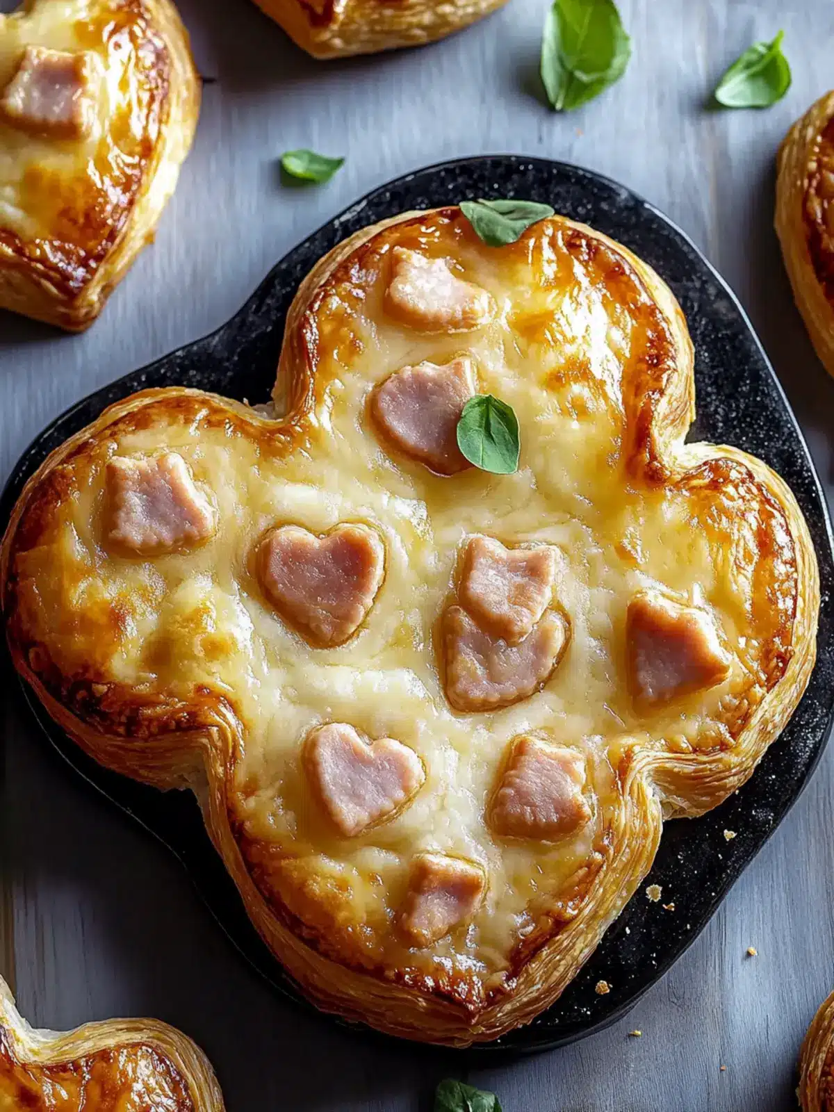 Ham and Cheese Puff Pastry Hearts for a Gourmet Snack Delight 5 Ham and Cheese Puff Pastry Hearts