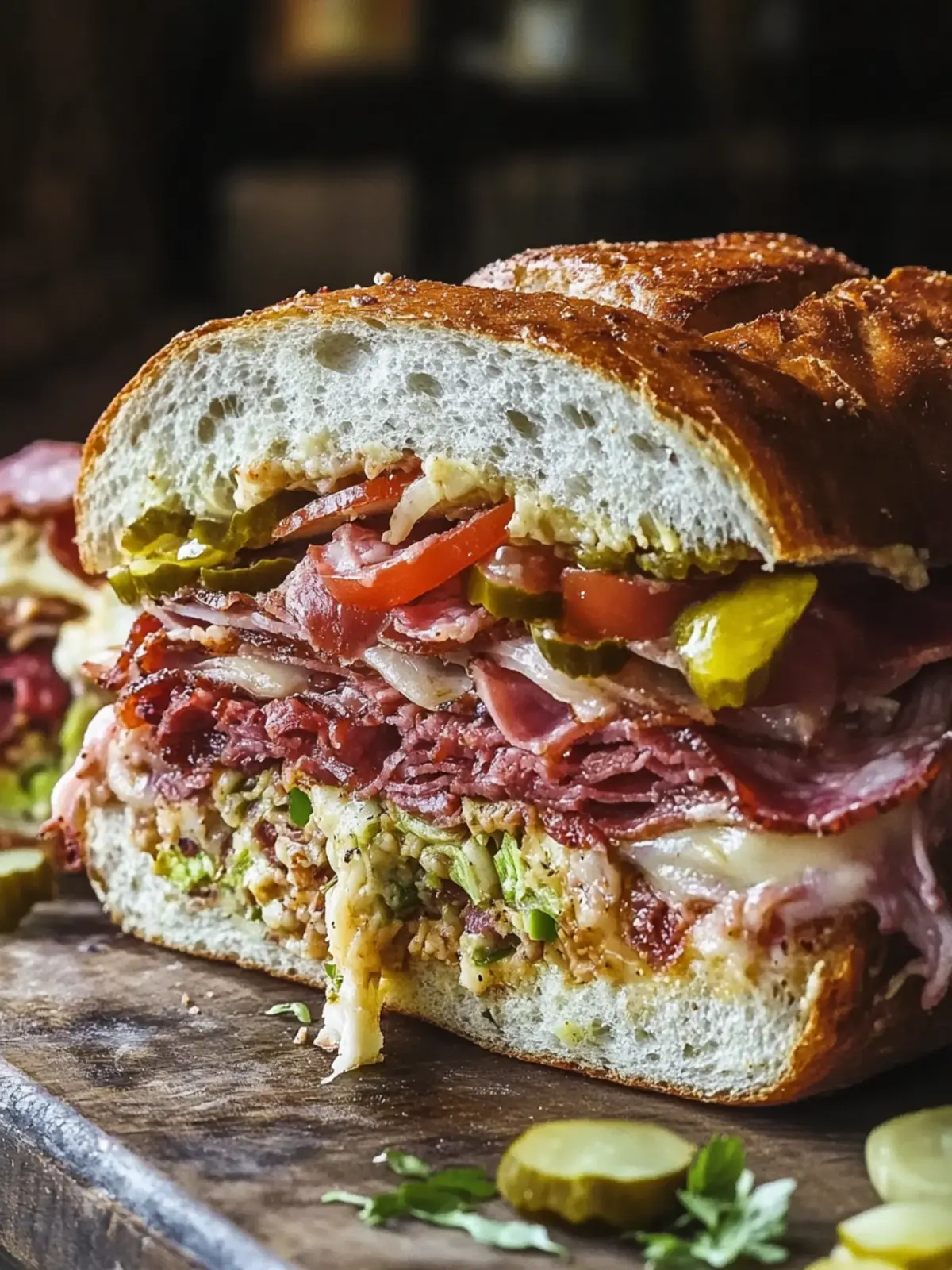 Delicious New Orleans Muffuletta Sandwich with Olive Salad Magic 4 New Orleans Muffuletta Sandwich
