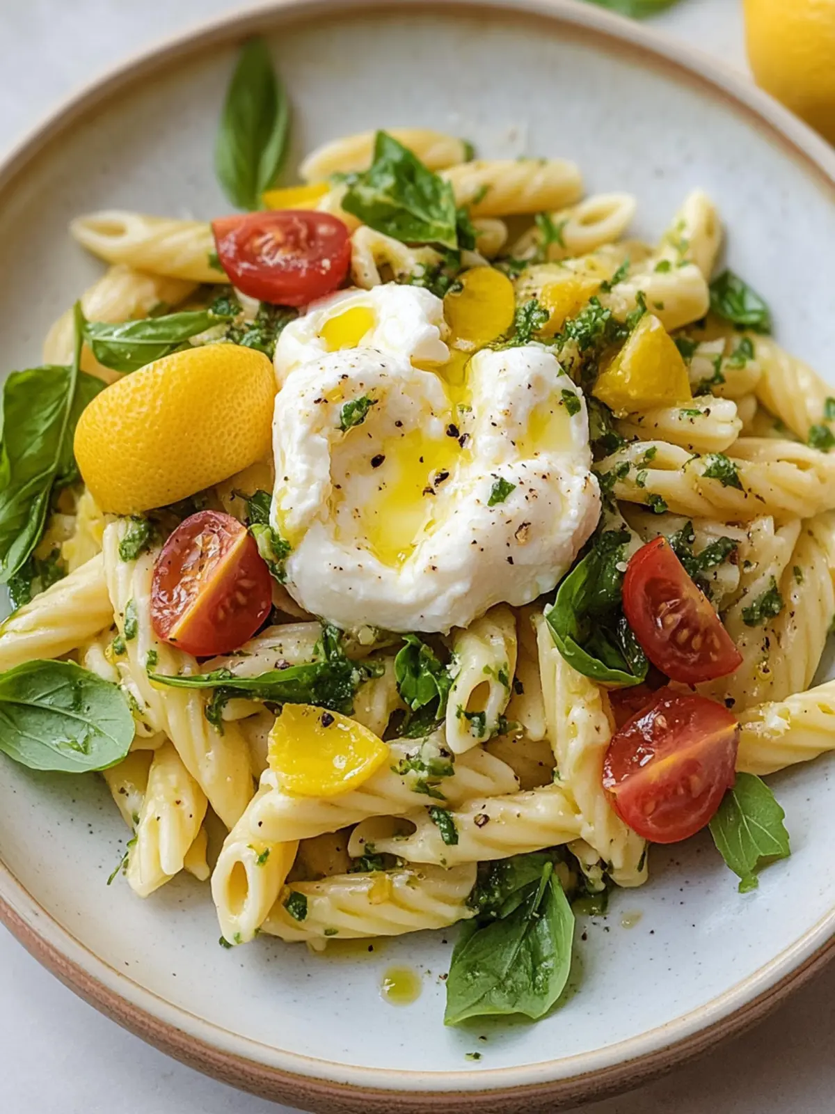 Lemon Burrata Pasta Salad