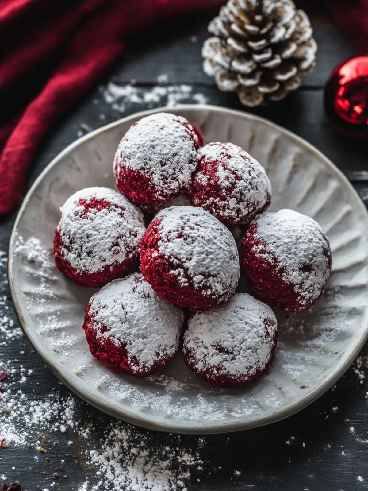 Red Velvet Snowball Cookies: Soft, Sweet Holiday Bliss 3 Red Velvet Snowball Cookies