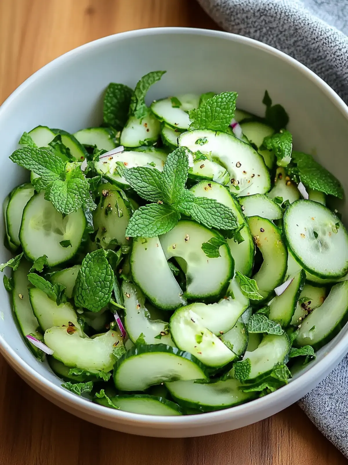 Healthy Cucumber and Mint Salad for an Energizing Summer Dish 2 Healthy Cucumber and Mint Salad
