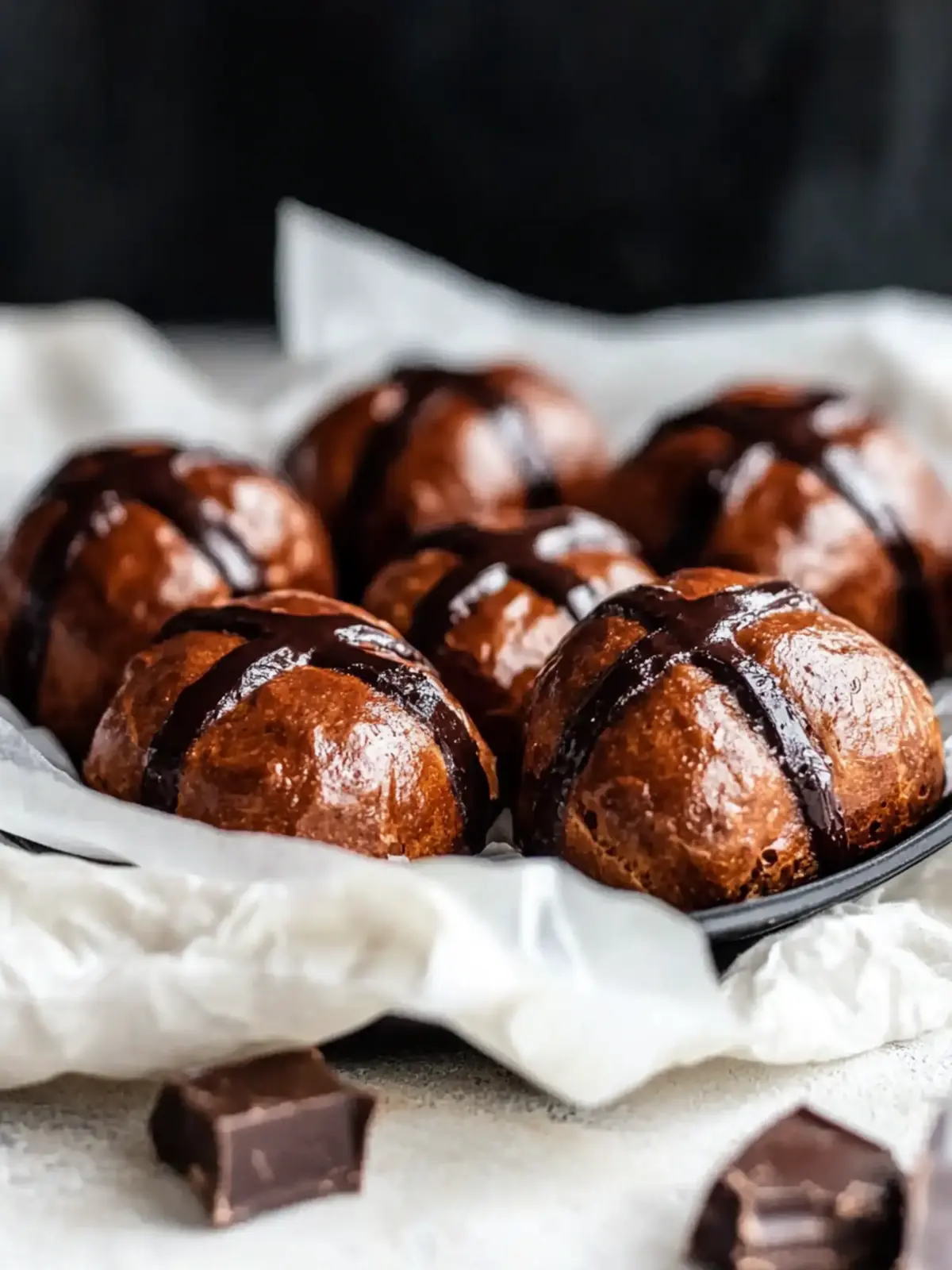 Brioche Chocolate Hot Cross Buns