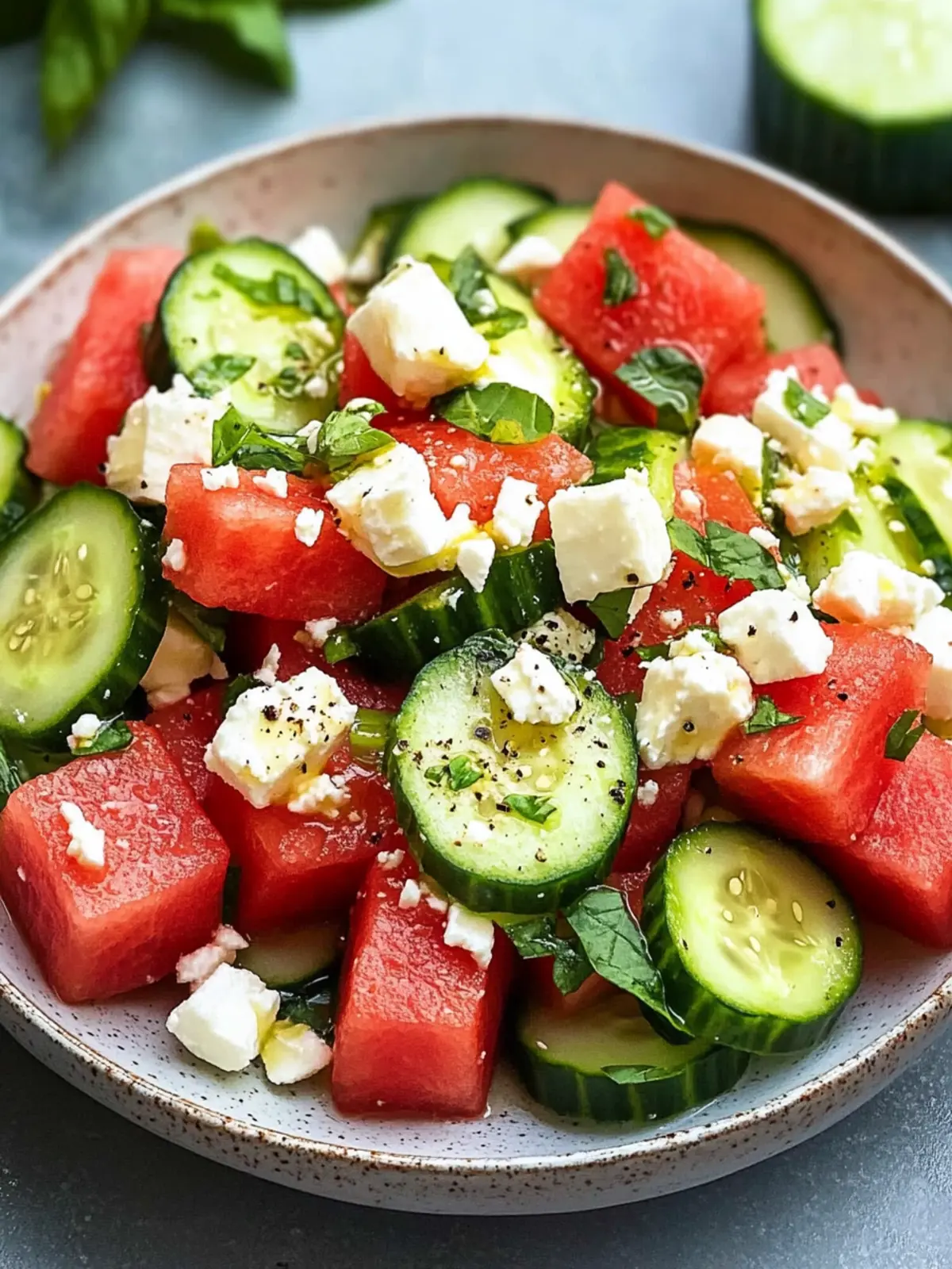 Refreshing Watermelon Cucumber Salad with Feta for Summer Bliss 2 Watermelon Cucumber Salad and Feta