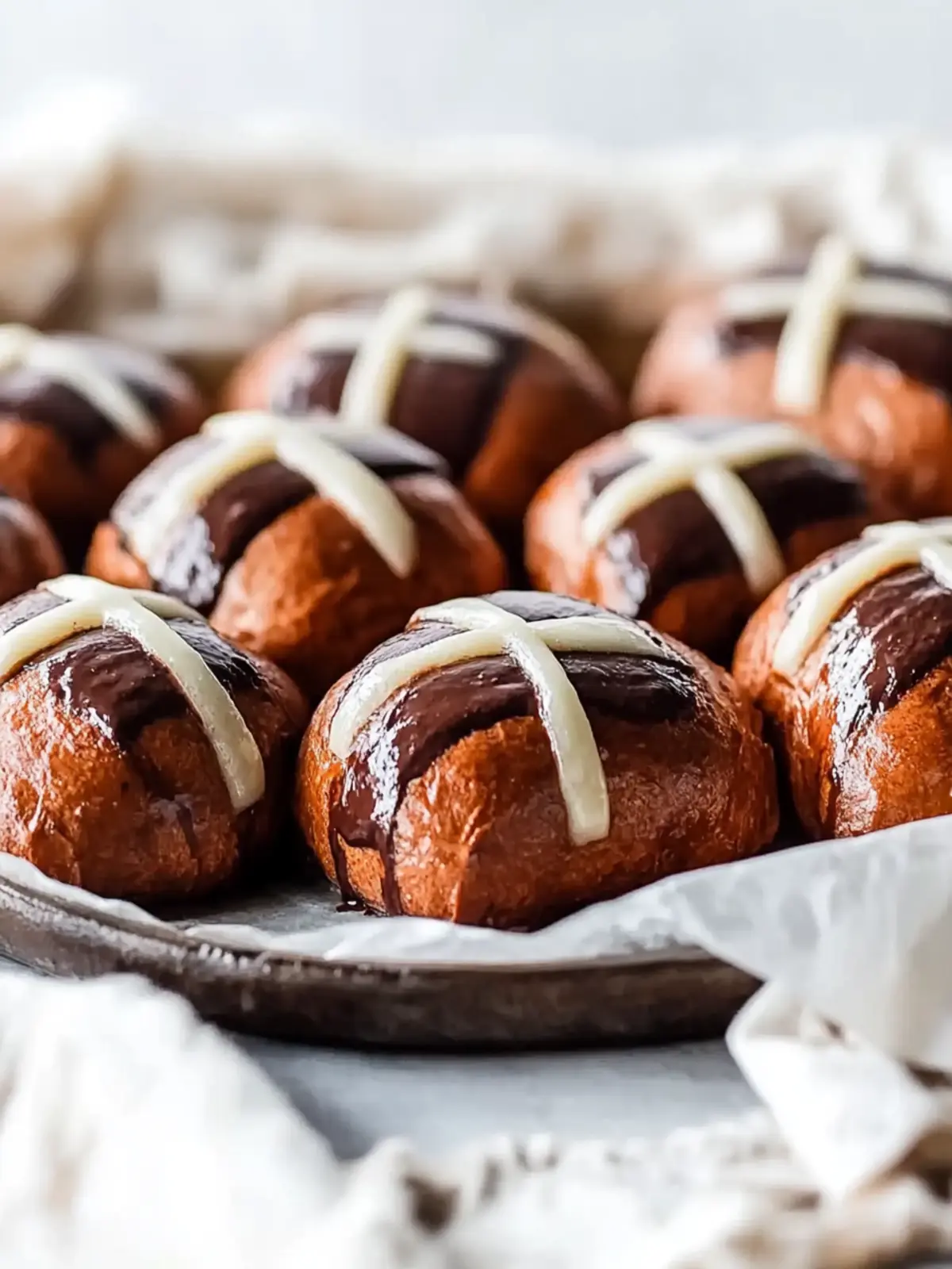 Brioche Chocolate Hot Cross Buns