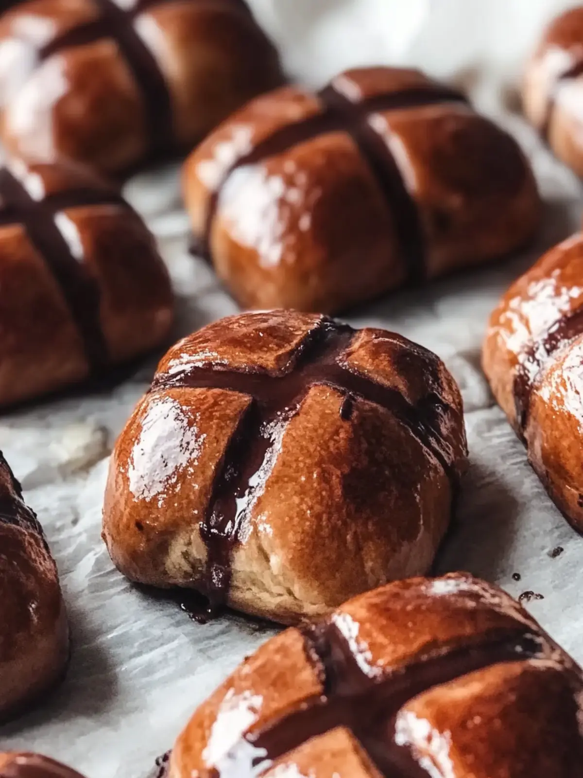 Brioche Chocolate Hot Cross Buns
