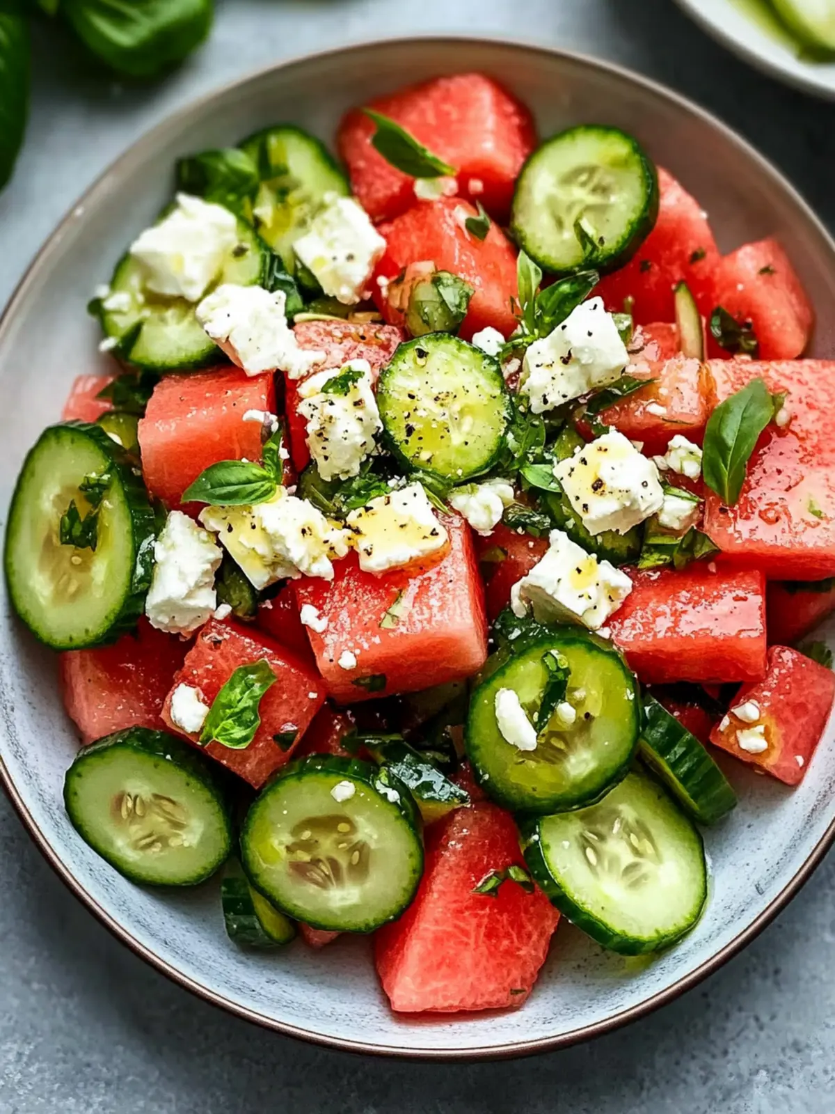 Refreshing Watermelon Cucumber Salad with Feta for Summer Bliss 3 Watermelon Cucumber Salad and Feta