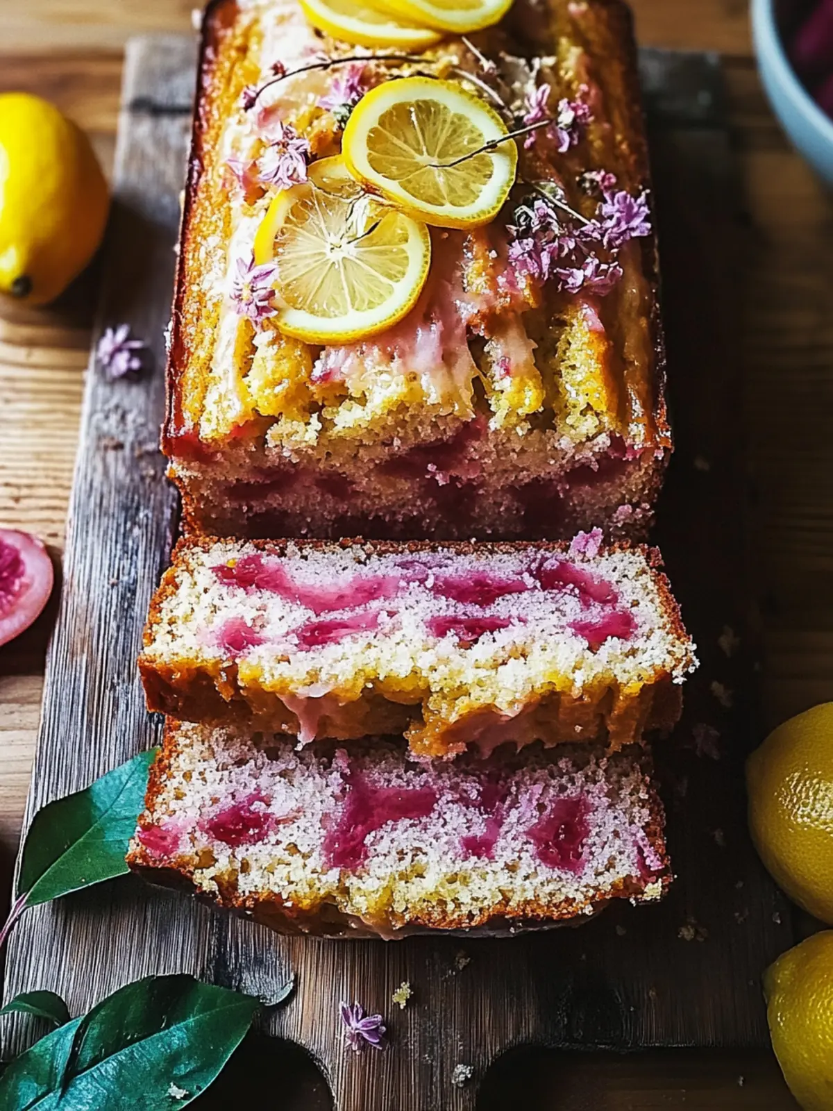 Lemon Rhubarb Sunshine Loaf: A Sweet Slice of Spring Bliss 3 Lemon Rhubarb Sunshine Loaf