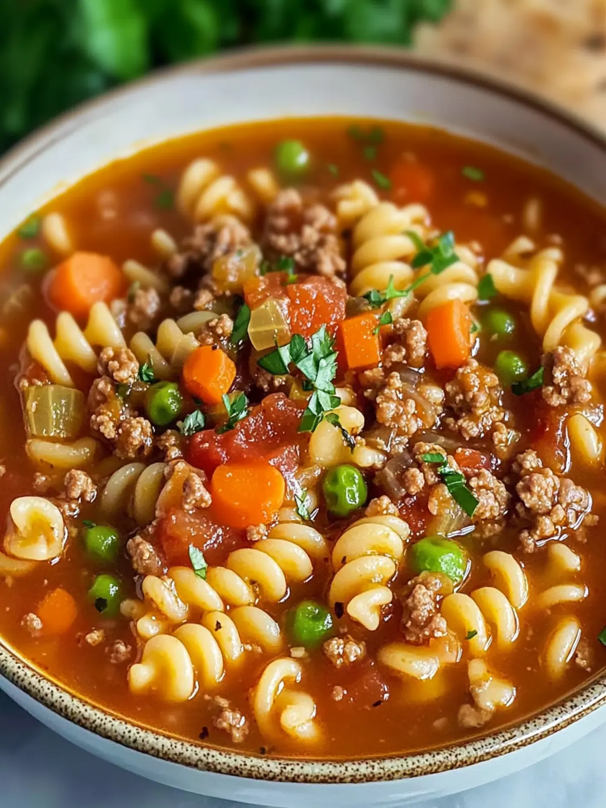 Hearty Homemade Ground Beef Pasta Soup in 30 Minutes 4 Homemade Ground Beef Pasta Soup