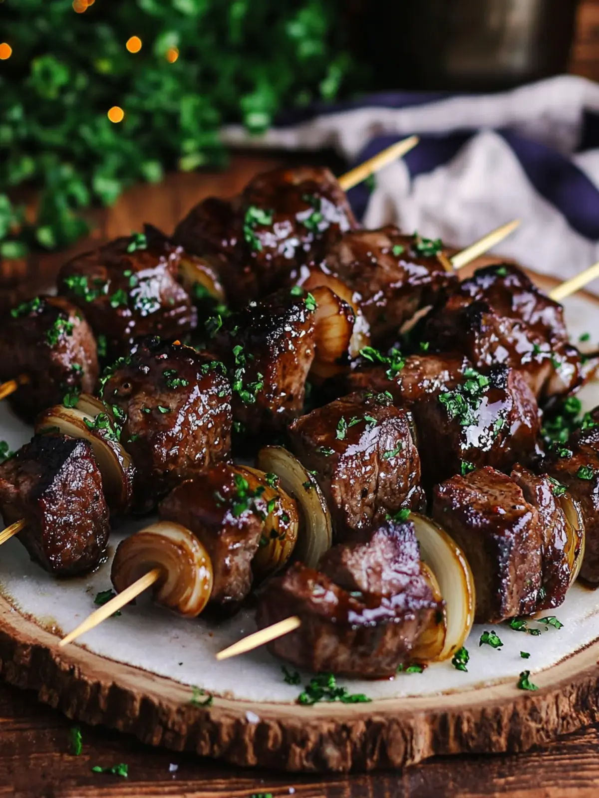 Savor Summer with Stout Glazed Steak and Onion Skewers 4 Stout Glazed Steak and Onion Skewers