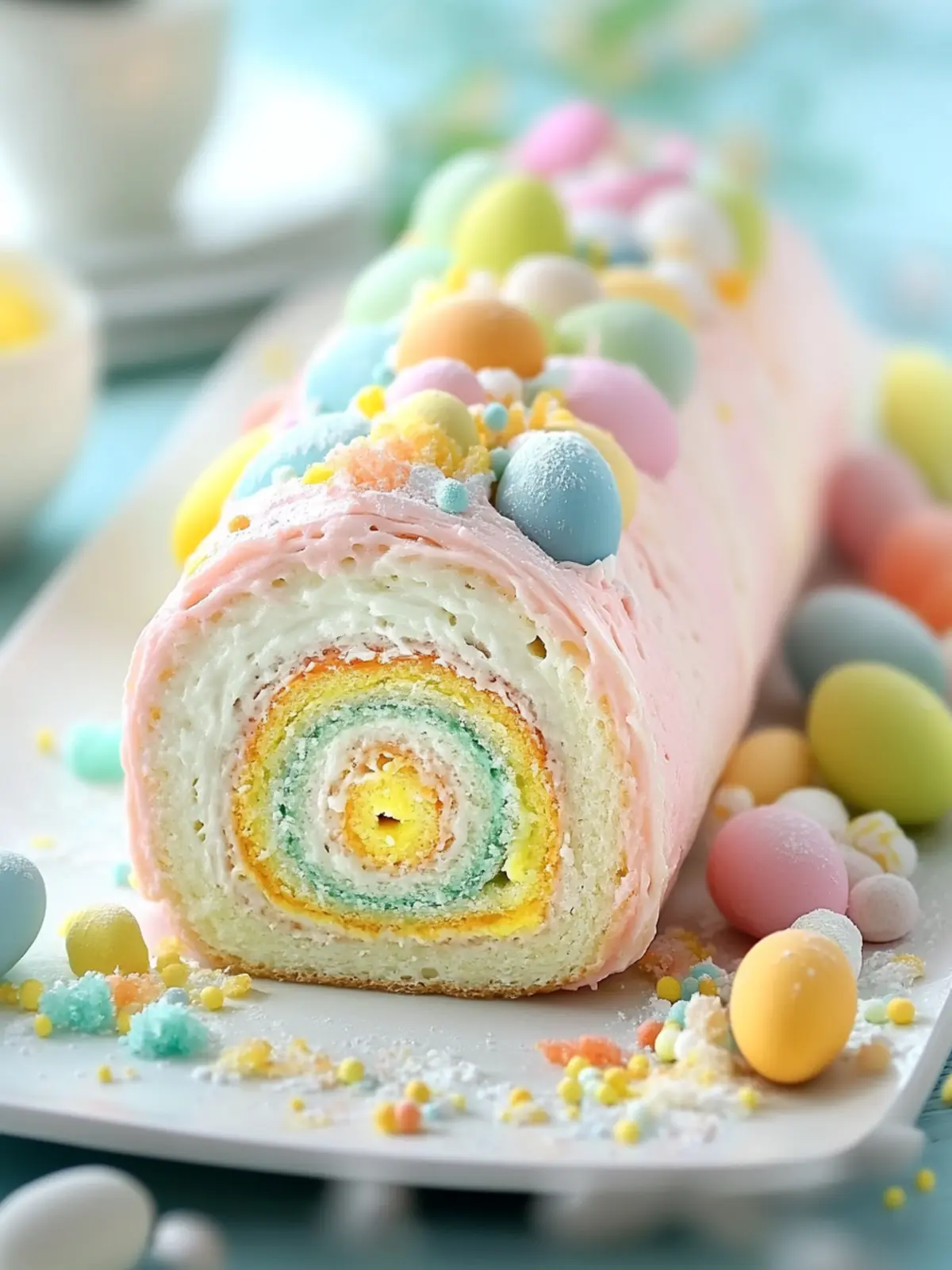 Colorful Easter Swiss Roll with Cream Cheese Delight 2 Easter Swiss Roll