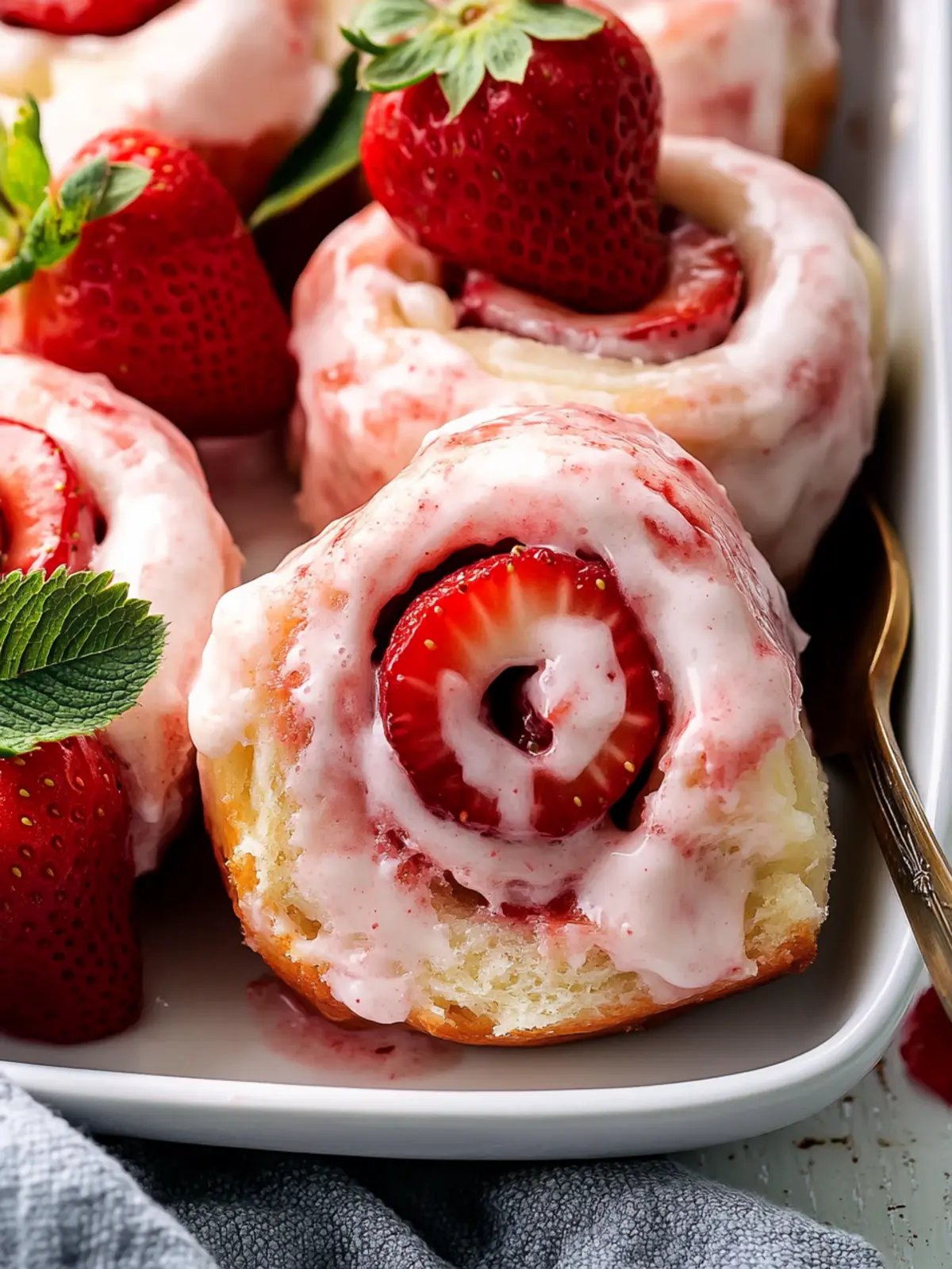 Irresistible Sweet Strawberry Rolls with Creamy Glaze 3 Sweet Strawberry Rolls