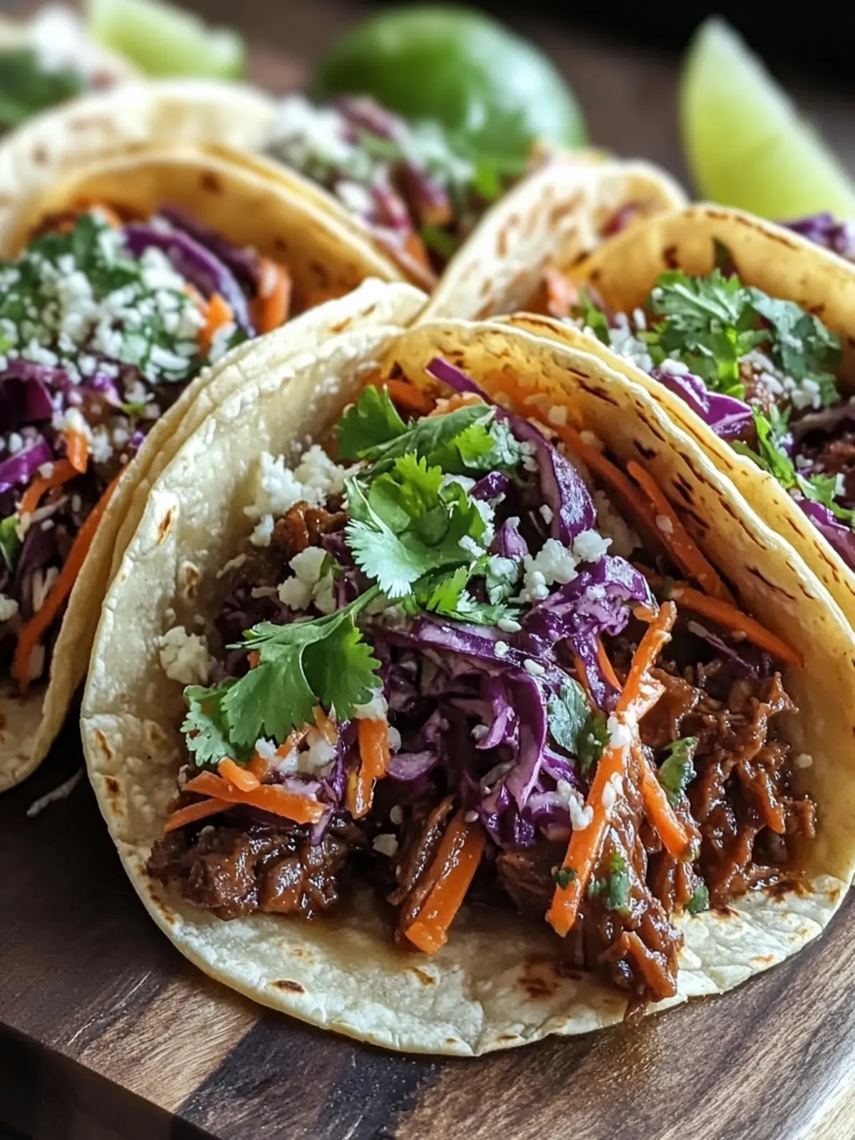 Korean Beef Tacos with Gochujang Slaw for Easy Weeknight Meals 3 Korean Beef Tacos with Gochujang Slaw in Crockpot