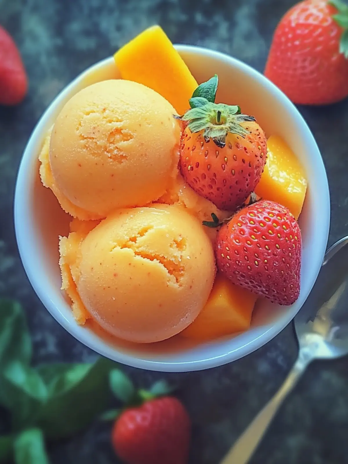 Mango Strawberry Sorbet