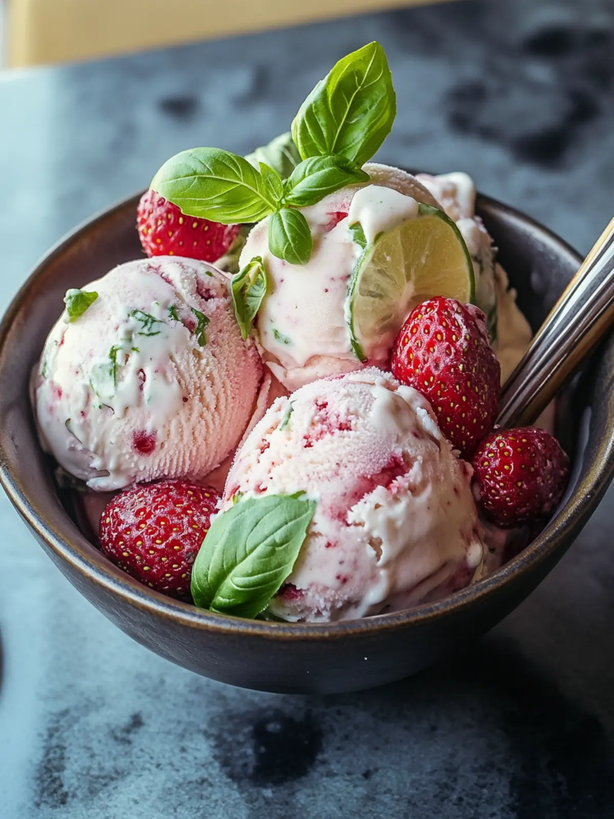Irresistible Roasted Strawberries & Lime Basil Ice Cream Recipe 2 Roasted Strawberries & Lime Basil Ice Cream