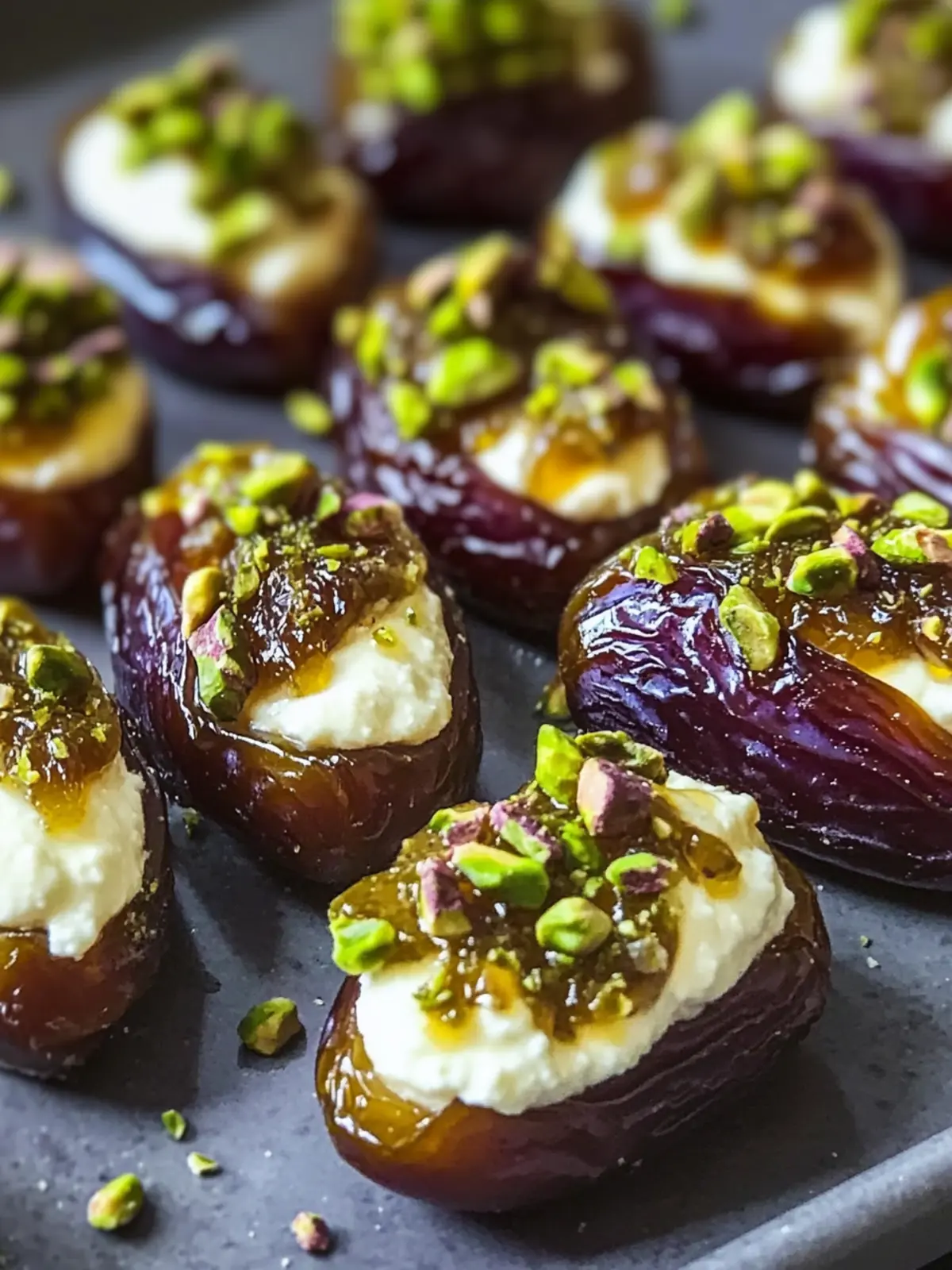 Indulge in Honey Pistachio Ricotta Stuffed Dates Today! 5 Honey Pistachio Ricotta Stuffed Dates