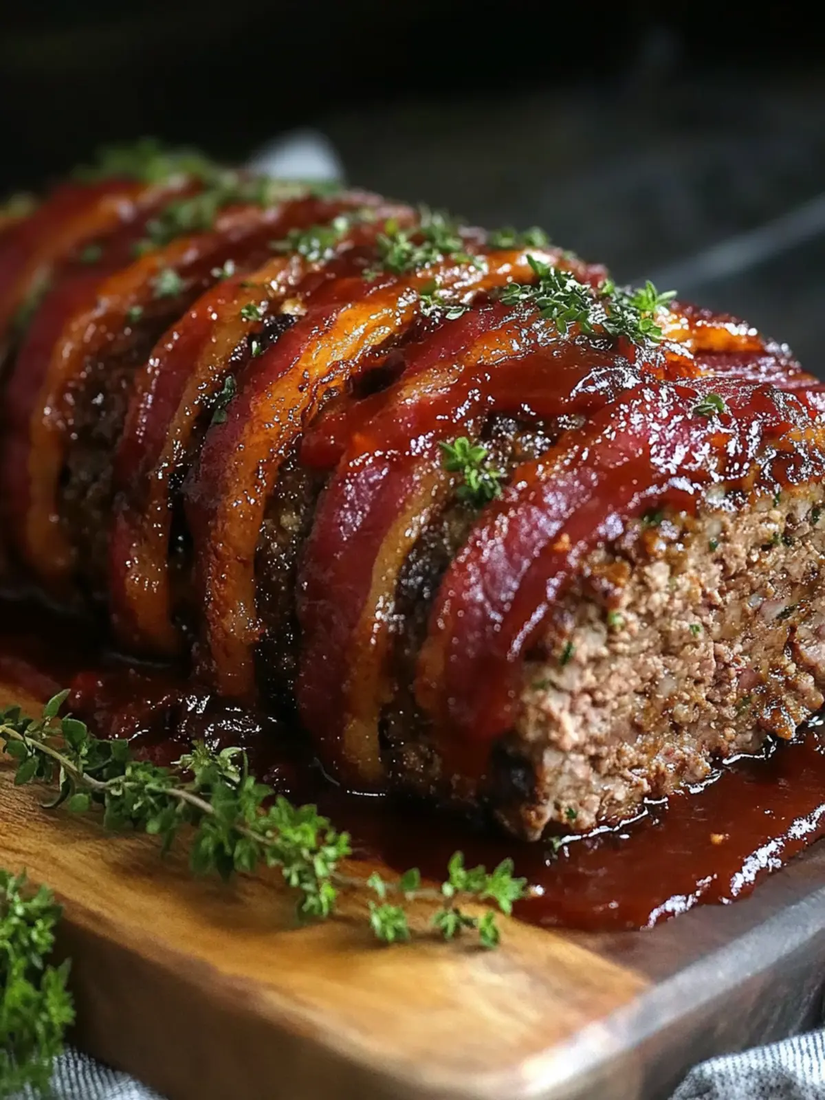 Whiskey BBQ Meatloaf with Bacon Blanket: Comfort Food Bliss 5 Whiskey BBQ Meatloaf with Bacon Blanket