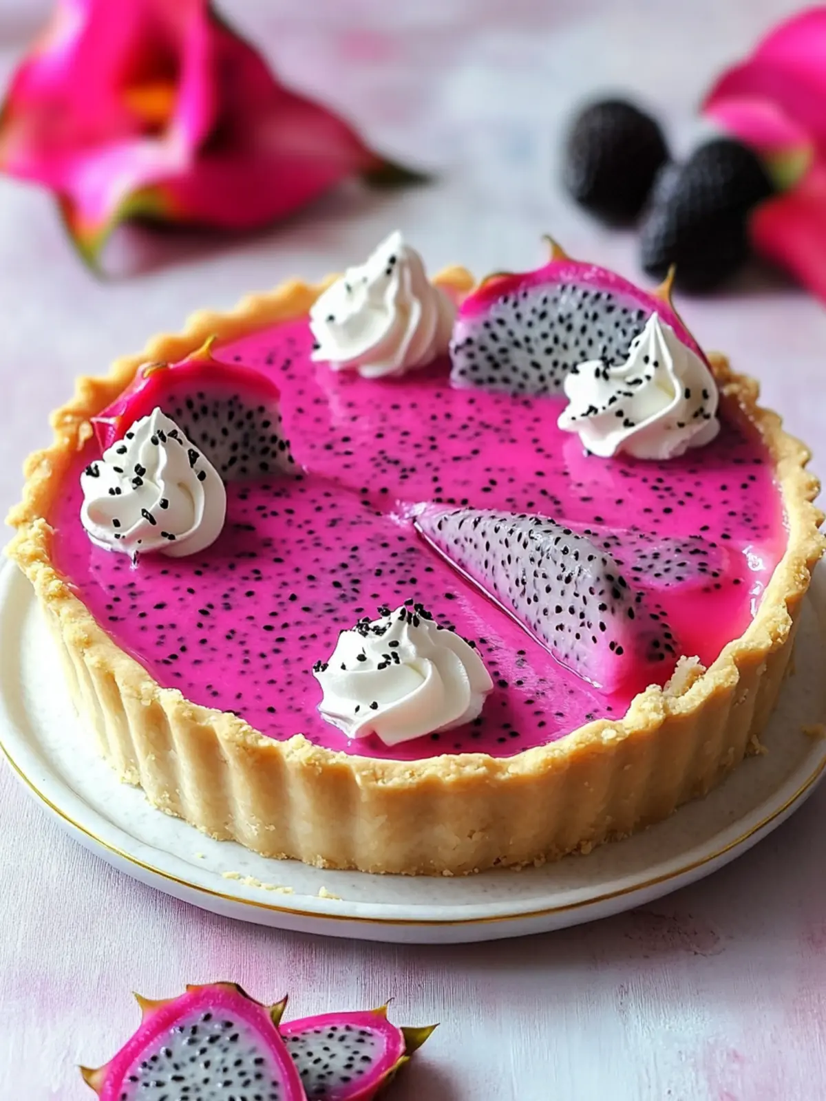Delicious Dragon Fruit Cream Pie That's Gluten-Free and Easy 4 Dragon Fruit Cream Pie