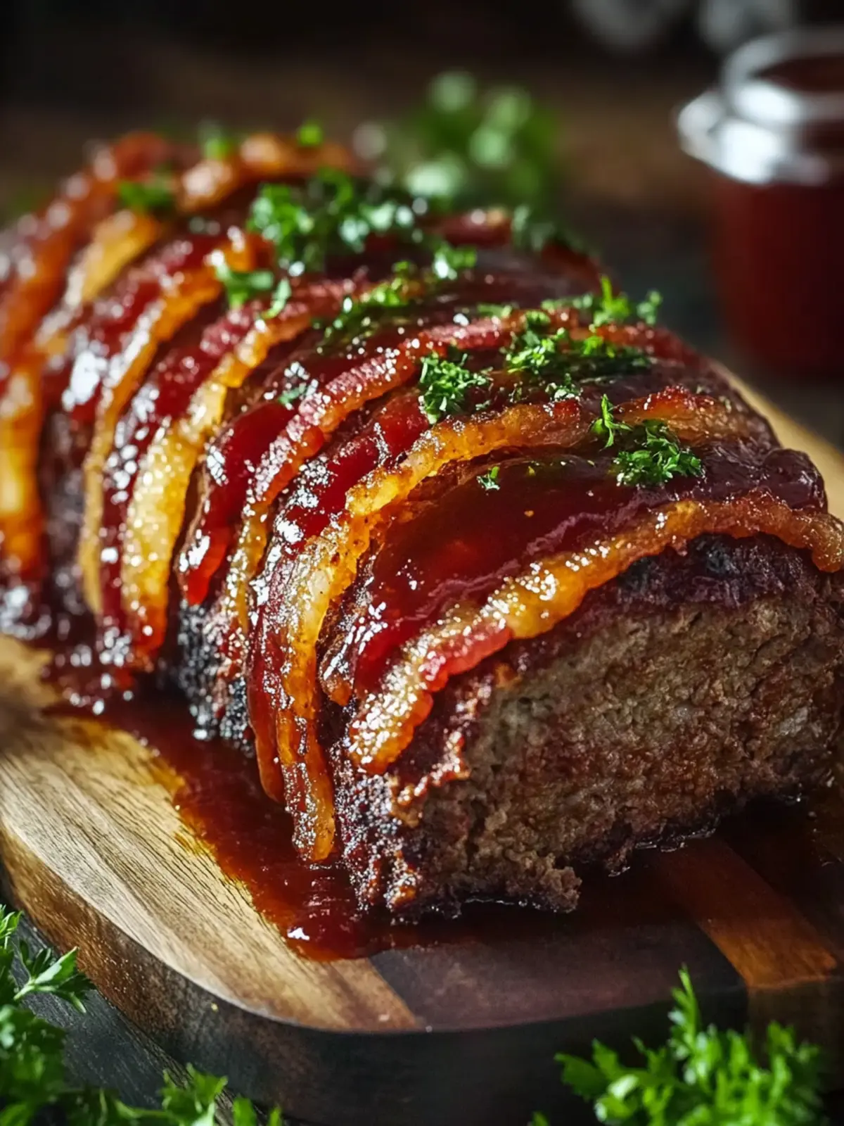 Whiskey BBQ Meatloaf with Bacon Blanket: Comfort Food Bliss 2 Whiskey BBQ Meatloaf with Bacon Blanket
