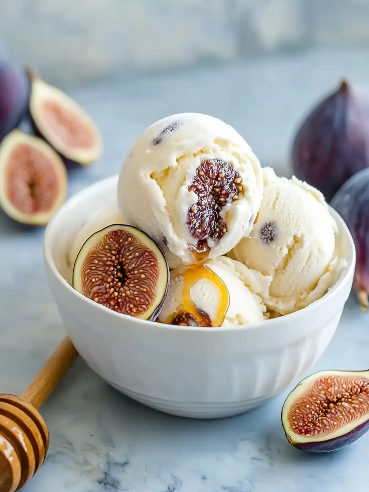 Creamy Honey-Drizzled Fig and Ricotta Ice Cream Recipe 4 Honey-Drizzled Fig and Ricotta Ice Cream
