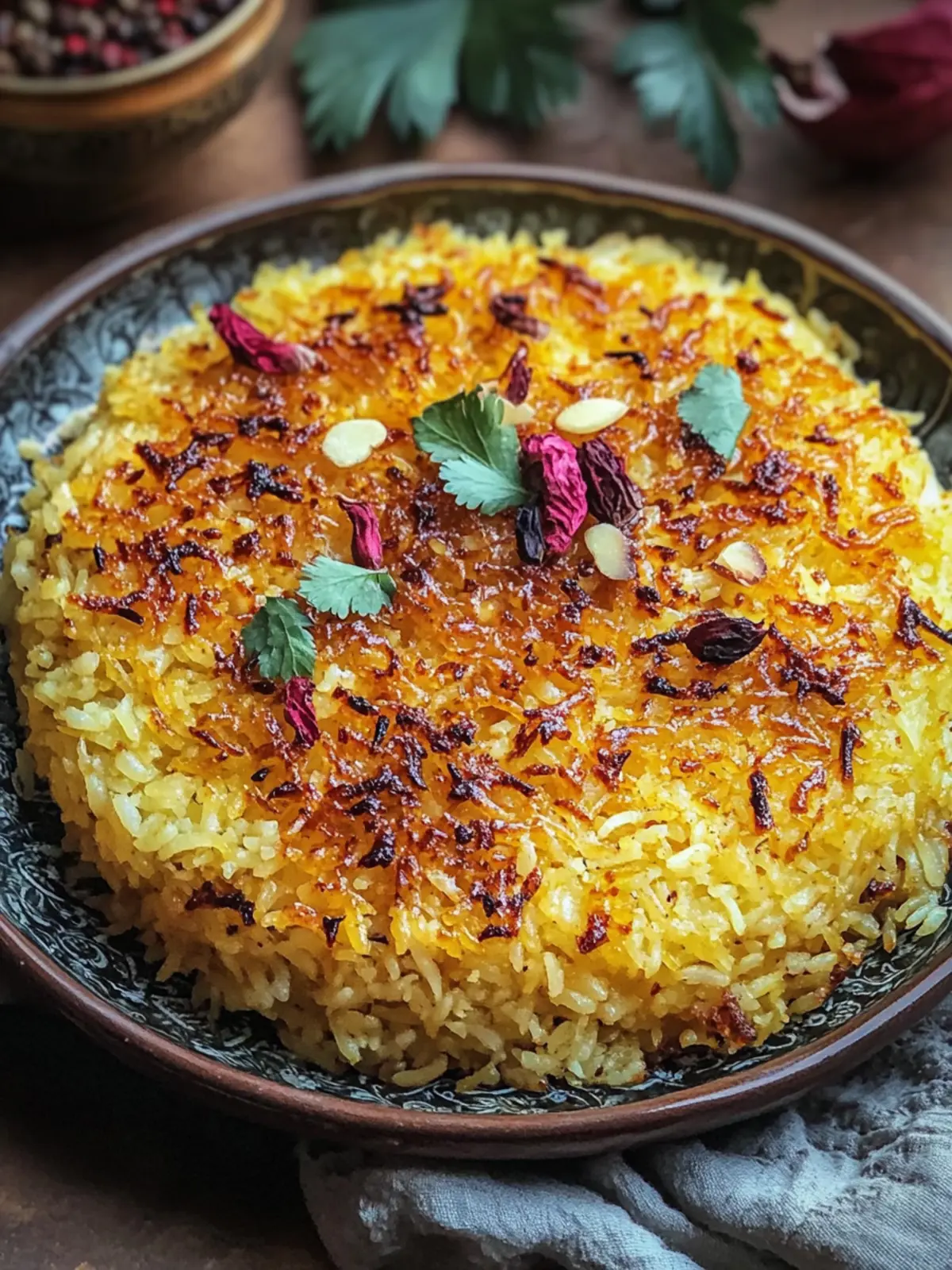 Crispy Persian Rice Tahdig: A Golden Delight for Your Table 3 Crispy Persian Rice Tahdig