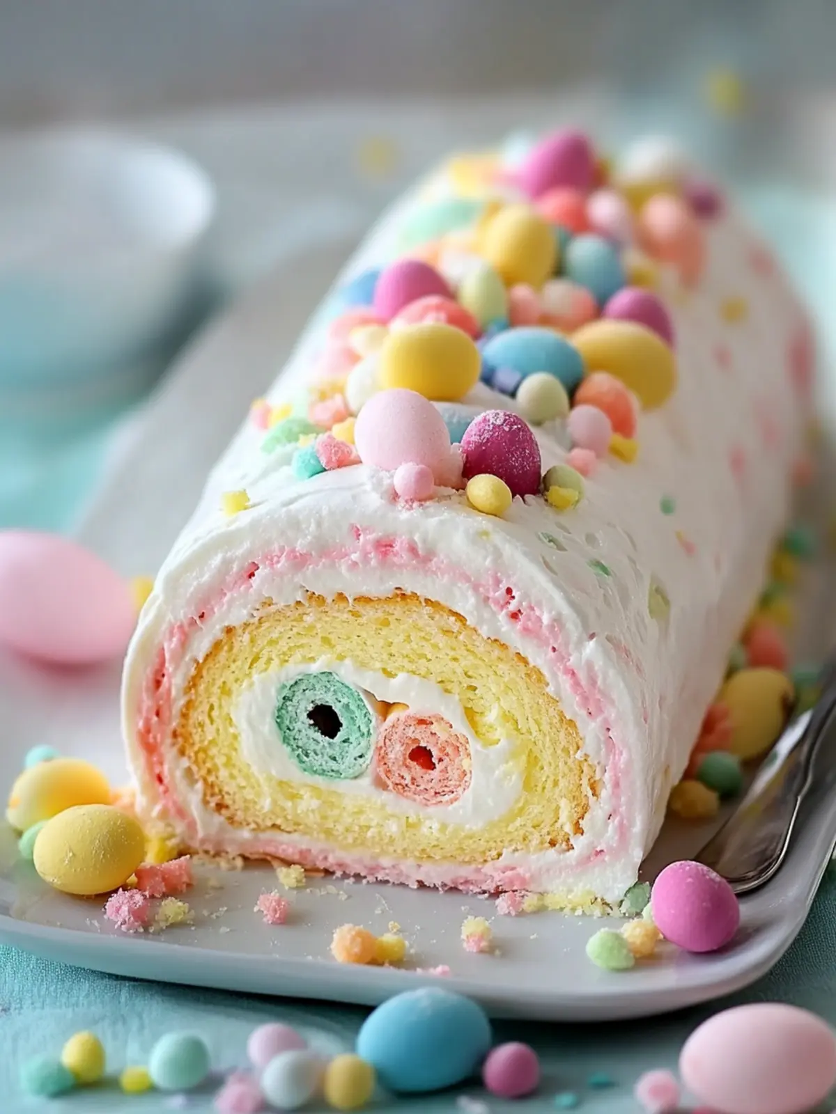 Colorful Easter Swiss Roll with Cream Cheese Delight 3 Easter Swiss Roll