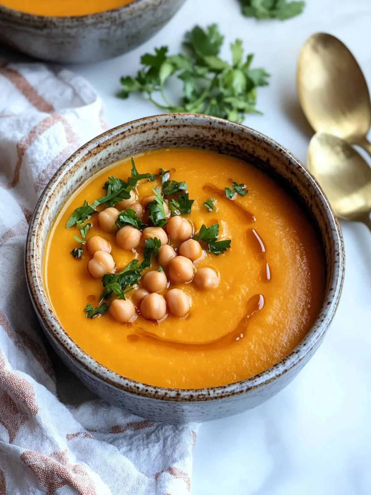 Soul-Warming Moroccan Sweet Potato Soup with Chickpeas 4 Moroccan Sweet Potato Soup with Chickpeas