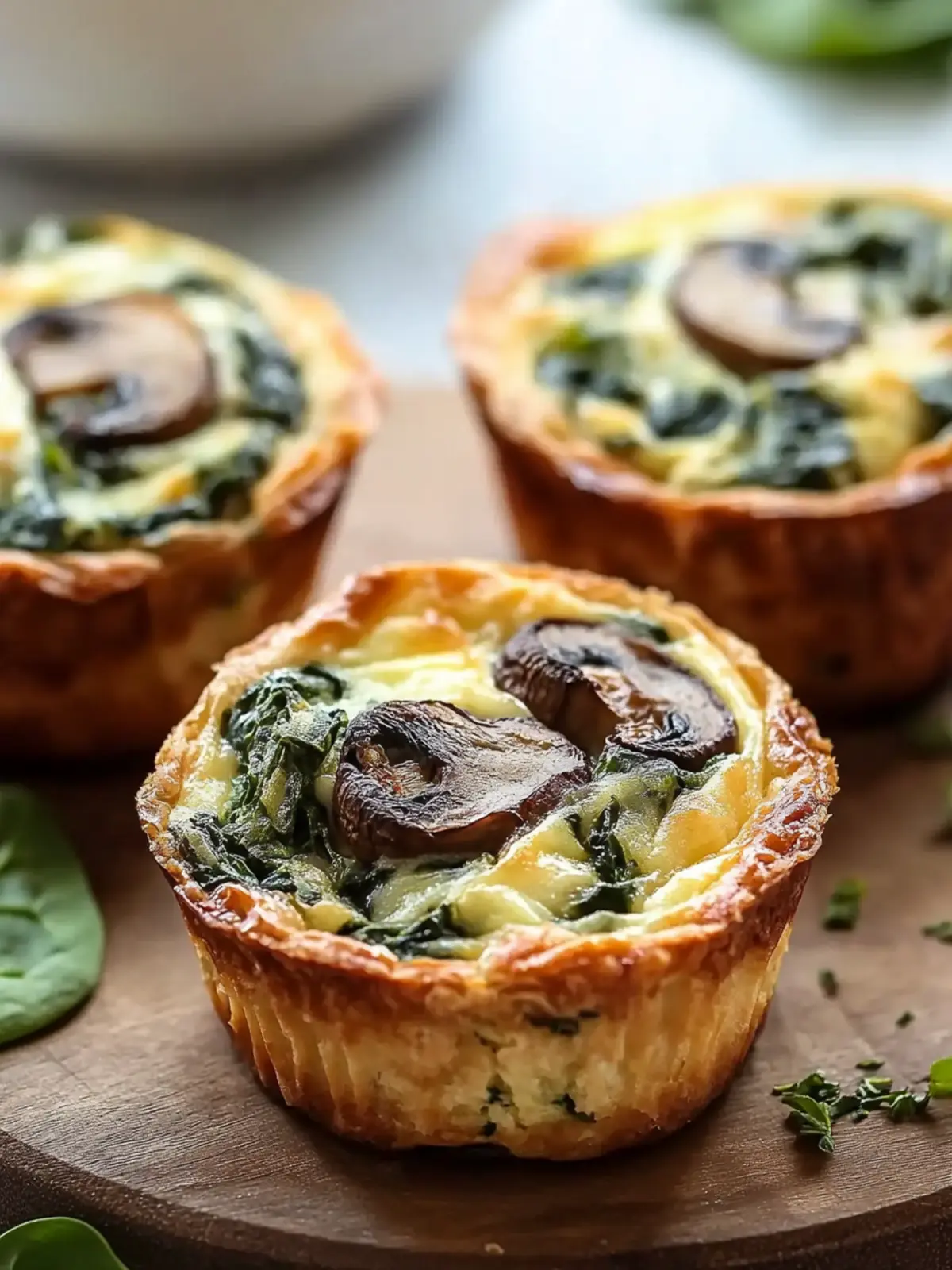 Spinach and Mushroom Quiche Muffins for Easy Veggie Power! 4 Spinach and Mushroom Quiche Muffins
