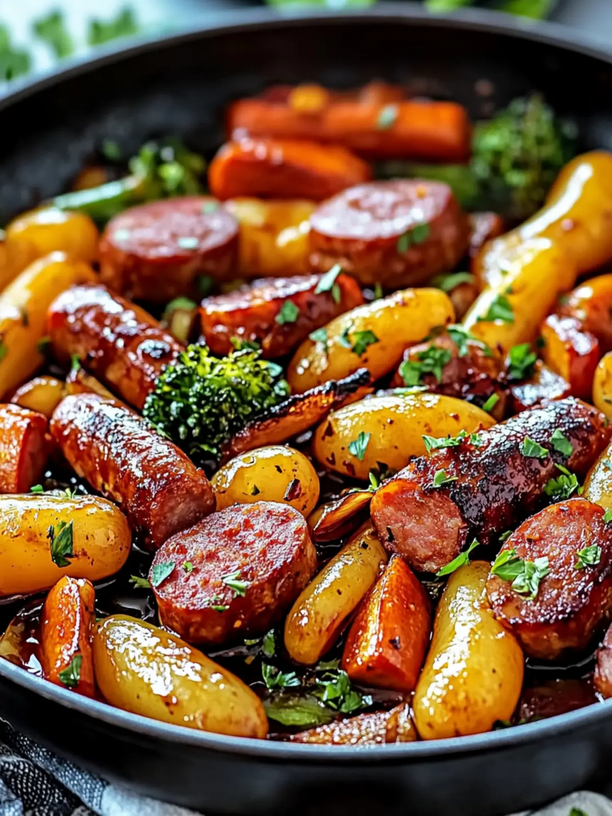 One-Pan Honey Garlic Kielbasa & Veggies for Easy Family Dinners 2 One-Pan Honey Garlic Kielbasa & Veggies