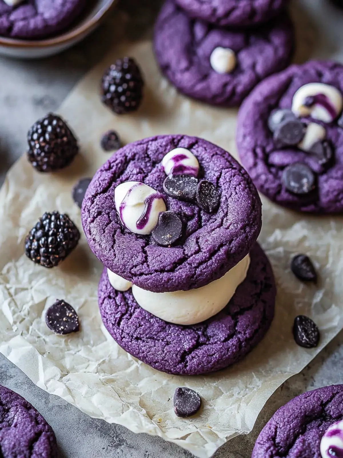 Ube Cookies and Cream Cookies