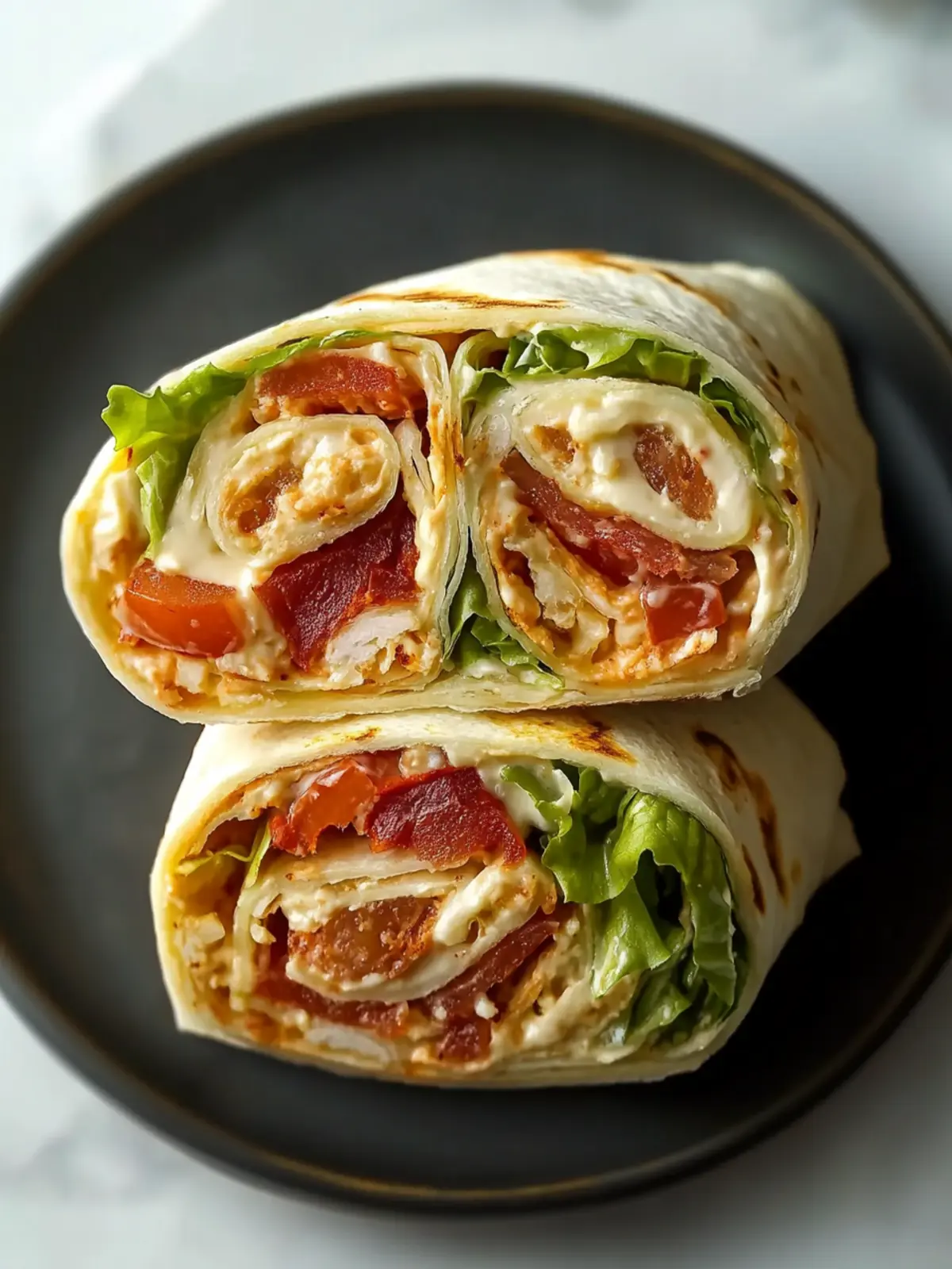 Zesty BLT Wraps with Chipotle Mayo for Quick, Tasty Lunches 3 BLT Wraps with Chipotle Mayo