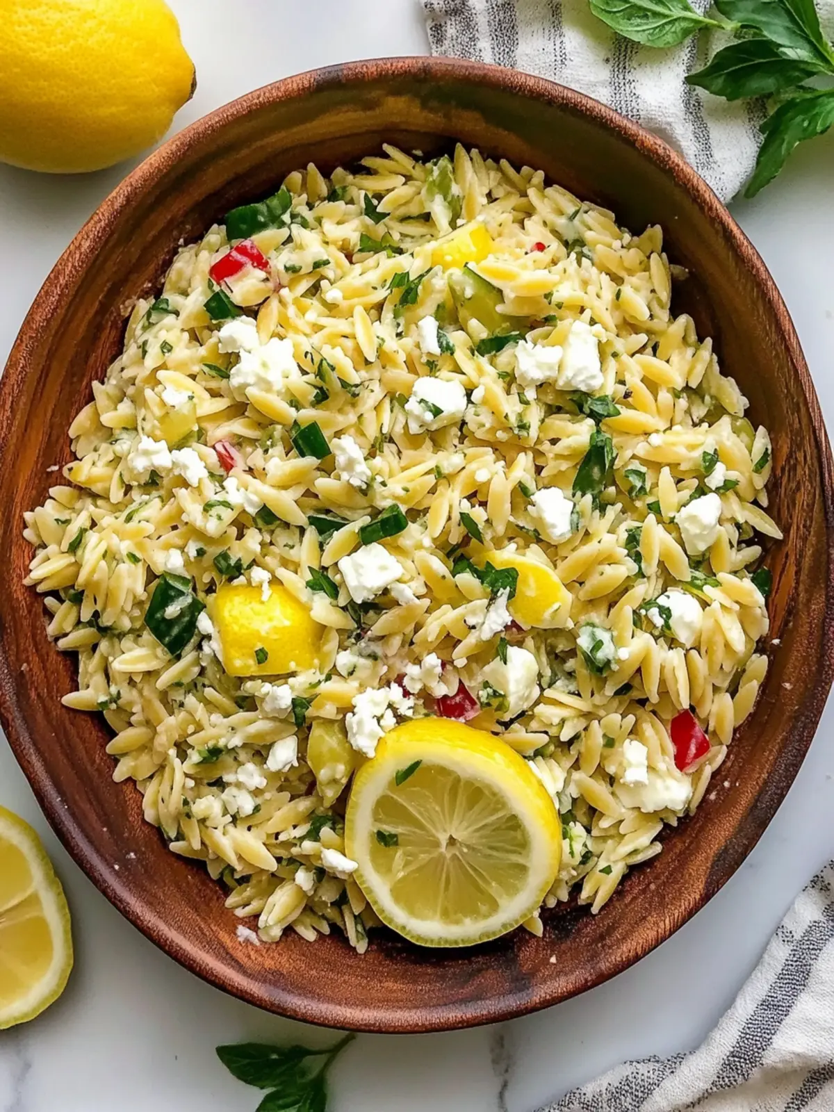 Zesty Tangy Lemon Orzo Salad with Feta for Summer Bliss 3 Tangy Lemon Orzo Salad With Feta