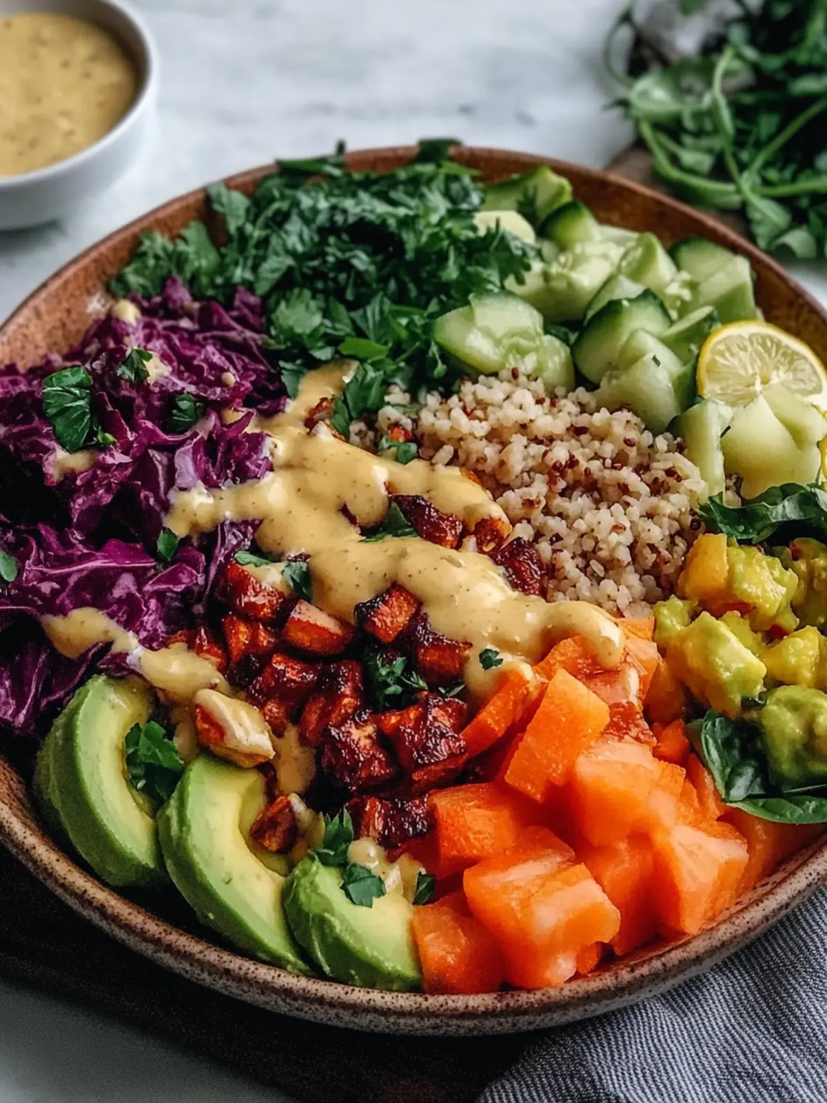 Vegan Rainbow Buddha Bowl: Quick, Fresh, and Flavor-Packed! 5 Vegan Rainbow Buddha Bowl