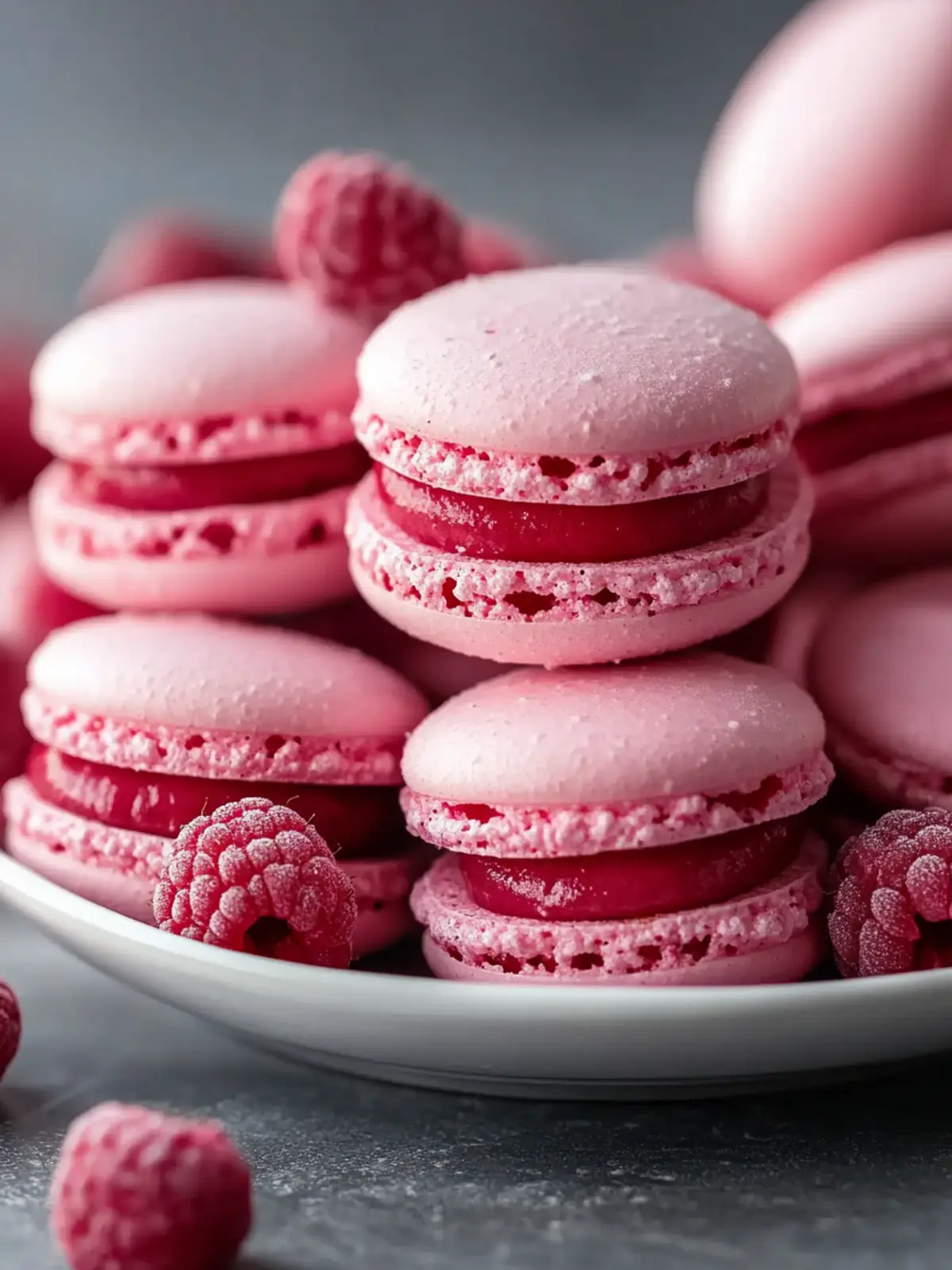 Raspberry Macarons